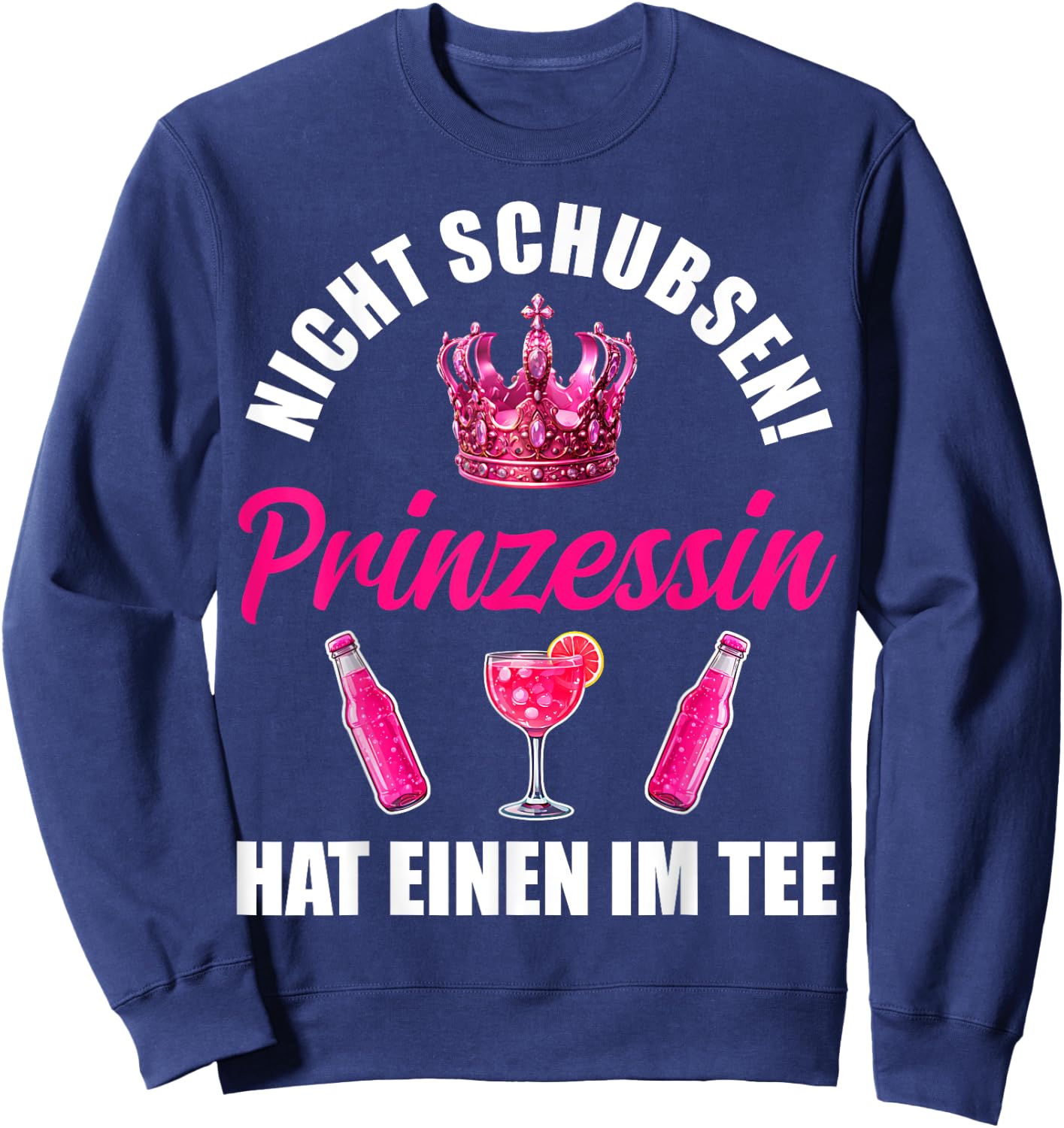 Princess Not Pushing JGA Party Mallorca Malle Saufen , black Sweatshirt - Sweatshirt | Navy