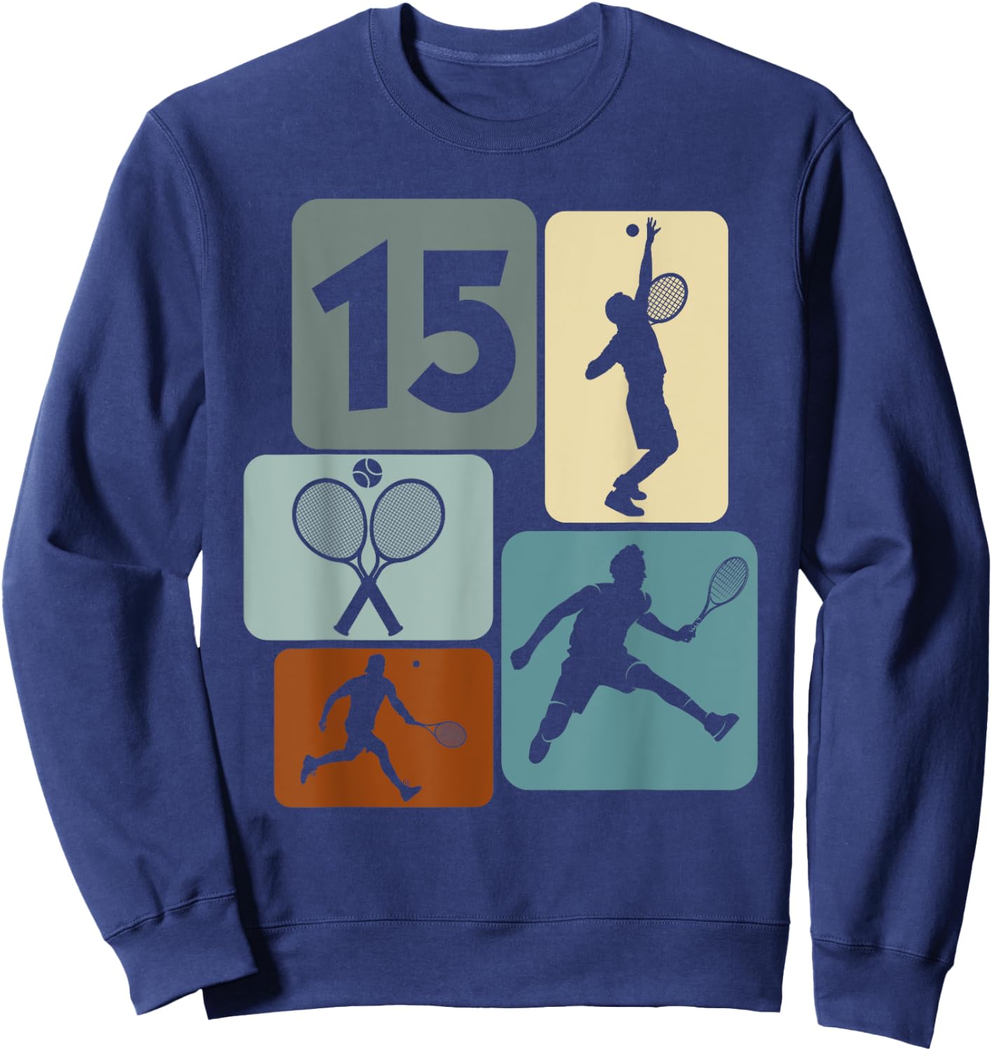 15e anniversaire Joueur de tennis 15 ans Tennis garçons Sweatshirt - Sweatshirt | Navy