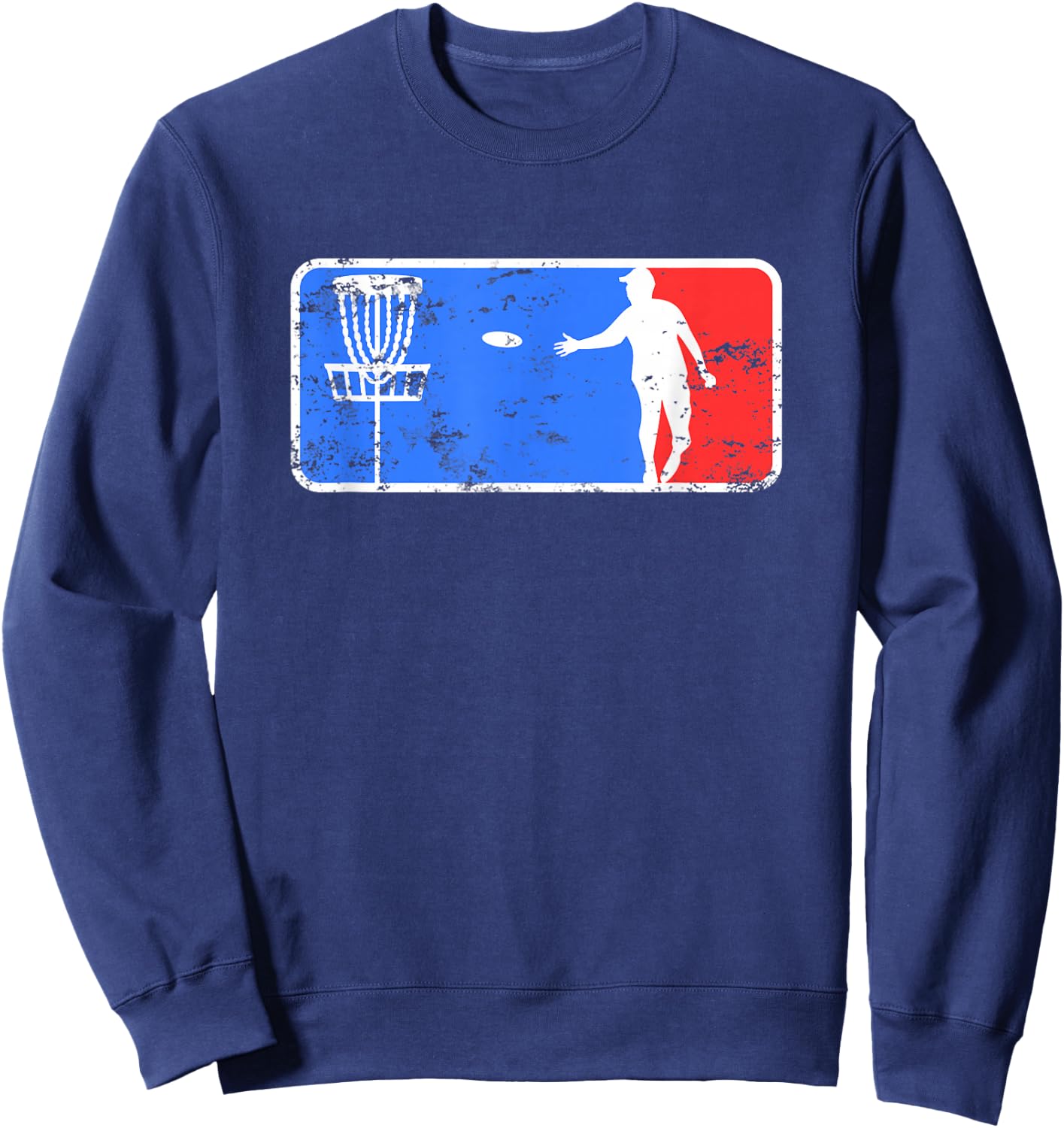 Retro Frisbee Disc Golf Sweatshirt - Sweatshirt | Navy
