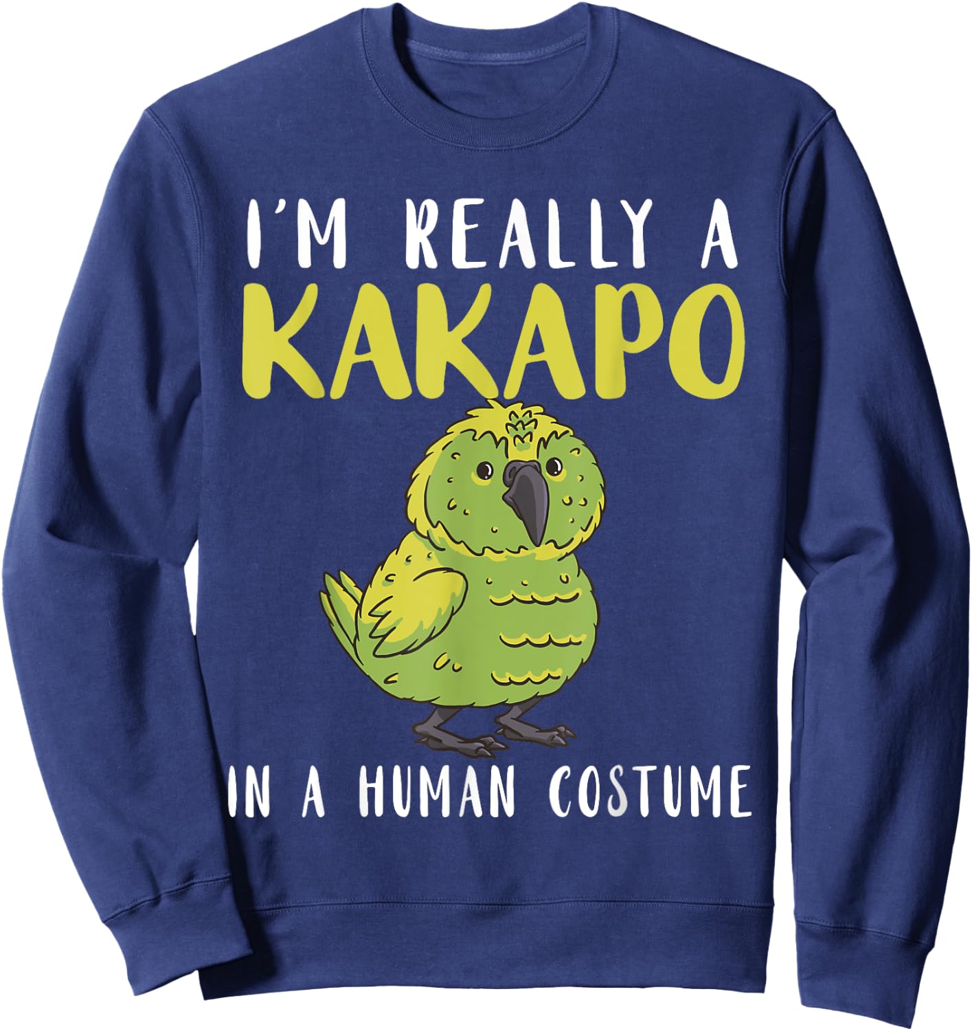 Kakapo Human Costume Kakapo Parrot Kakapo Bird New Zealand Sweatshirt - Sweatshirt | Navy