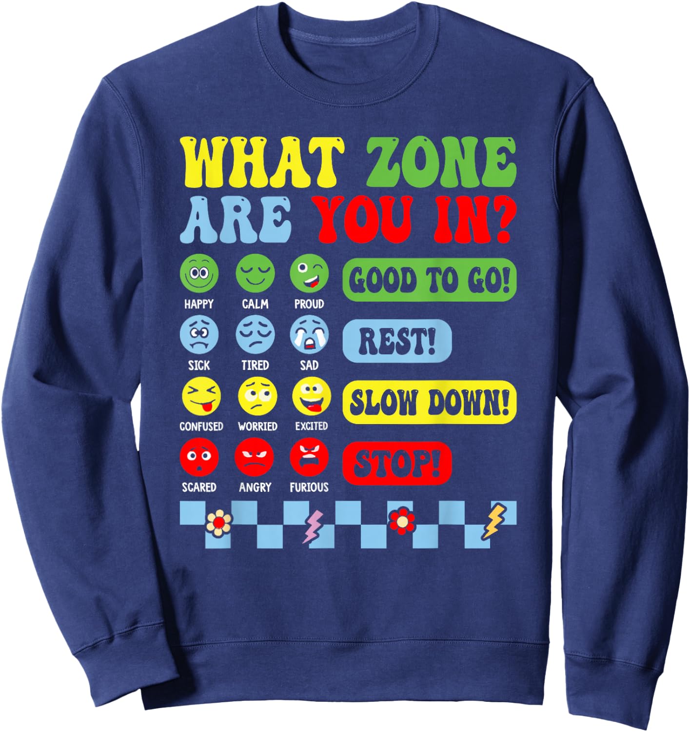 Zone Of Regulation For School Counselor Mental Health Matter Sweatshirt - Sweatshirt | Navy