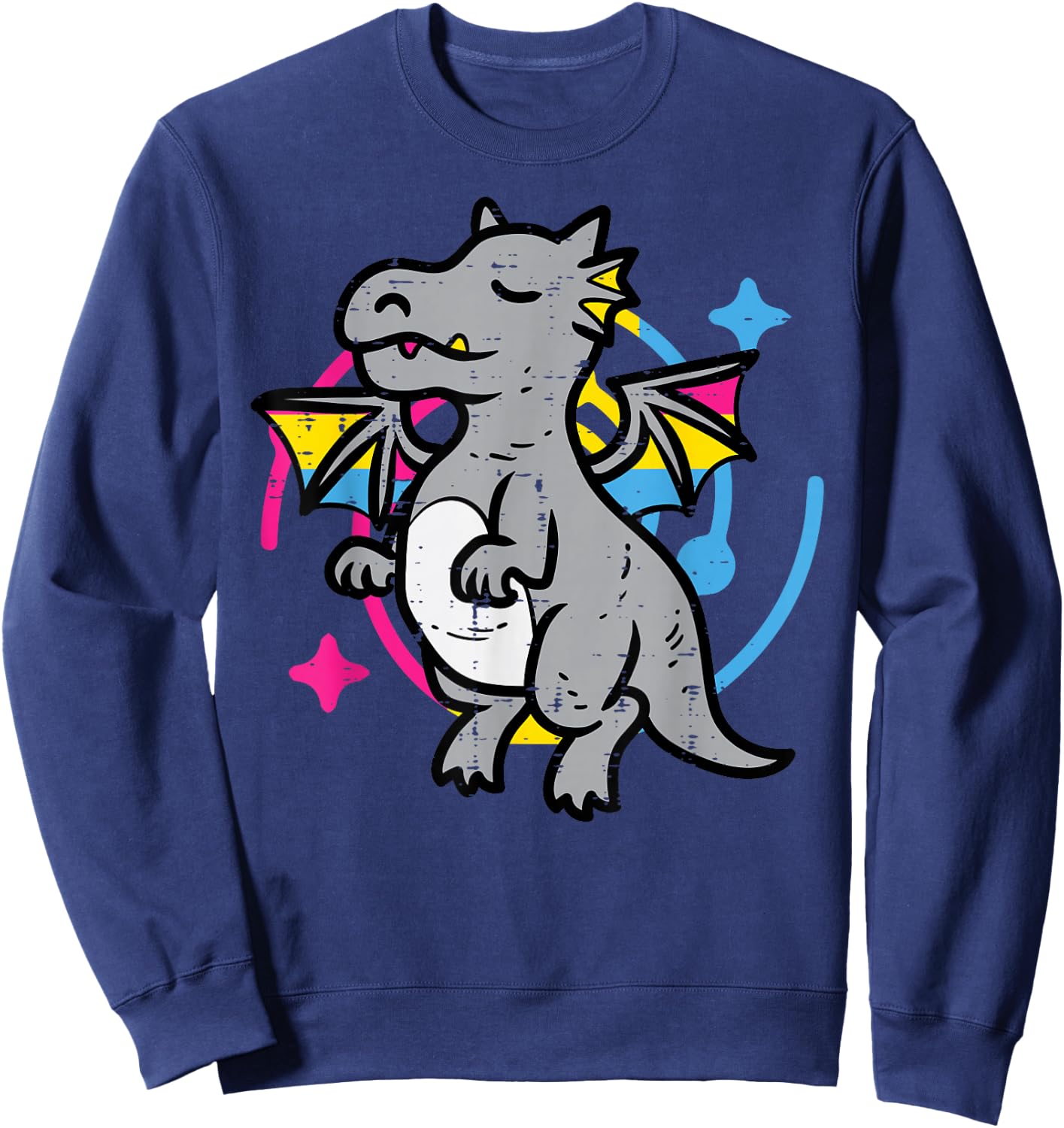 Pansexual Dragon Cute Pan Pride Flag Lgbtq Men Women Kids Sweatshirt - Sweatshirt | Navy