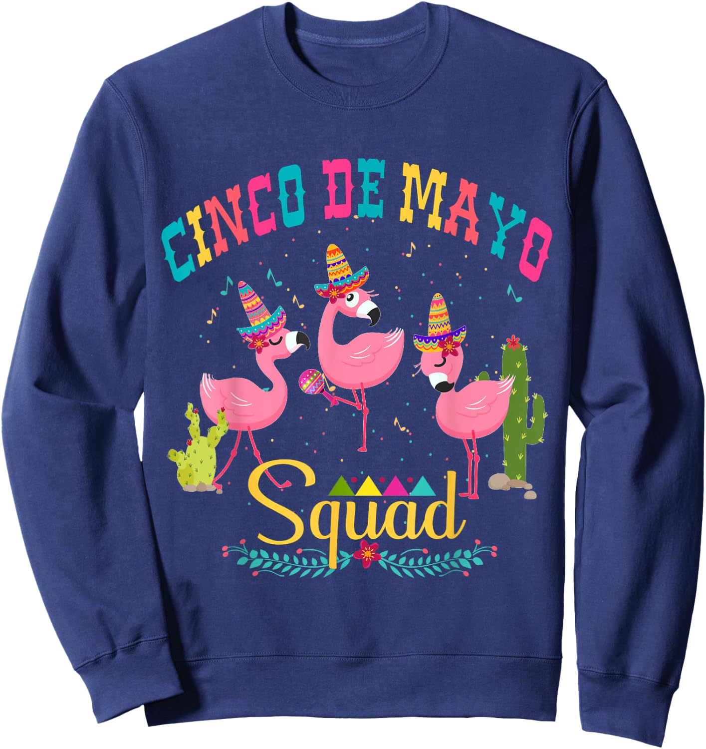 Cinco de Mayo Squad Flamingo Mamacita squad Sweatshirt - Sweatshirt | Navy