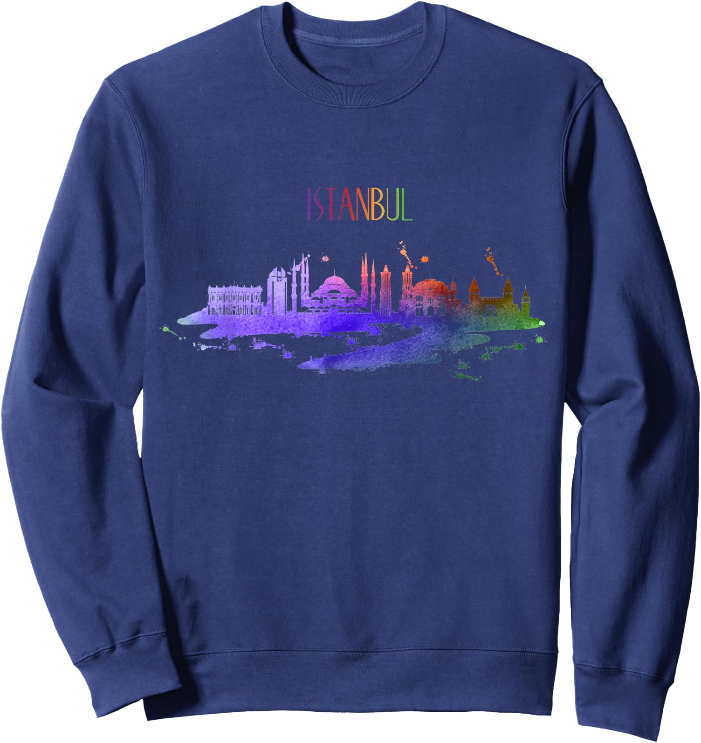 Turkish Souvenir Turkey with Istanbul Skyline Sweatshirt - Sweatshirt | Navy