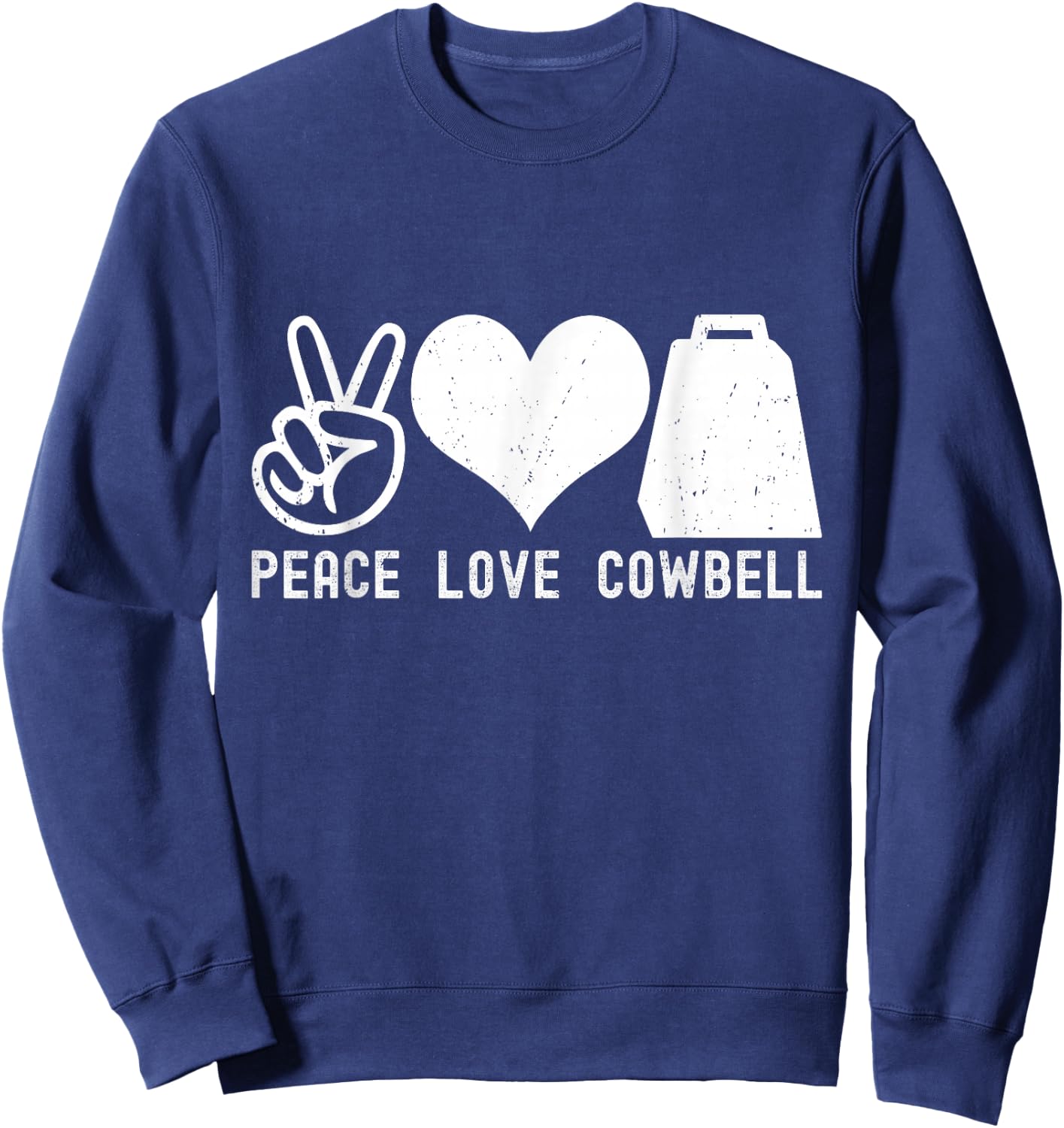 Cow Bell More Cowbell Vintage Funny Drummer Cowbell Funny Sweatshirt - Sweatshirt | Navy
