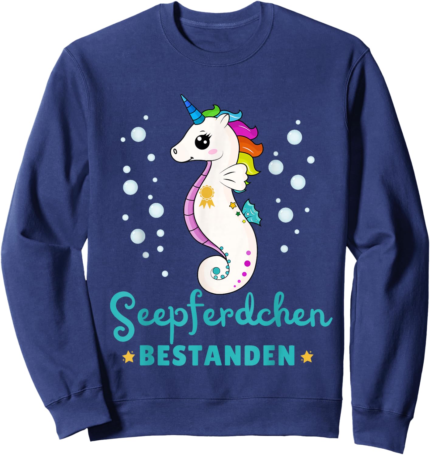 Children's Seahorse Passed Early Swimmer Badge, black Sweatshirt - Sweatshirt | Navy