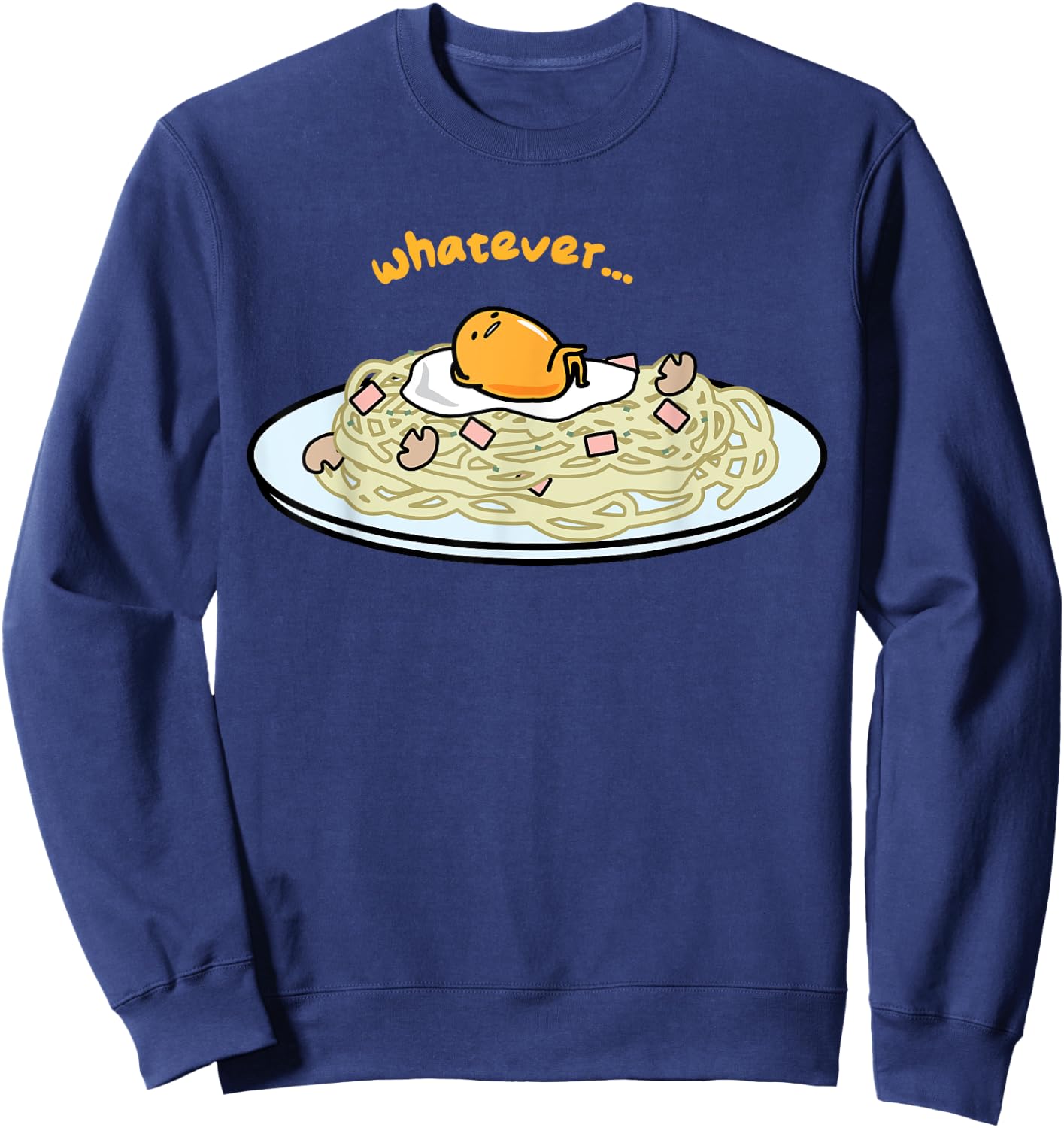 Gudetama "Whatever" Pasta Shirt Sweatshirt - Sweatshirt | Navy