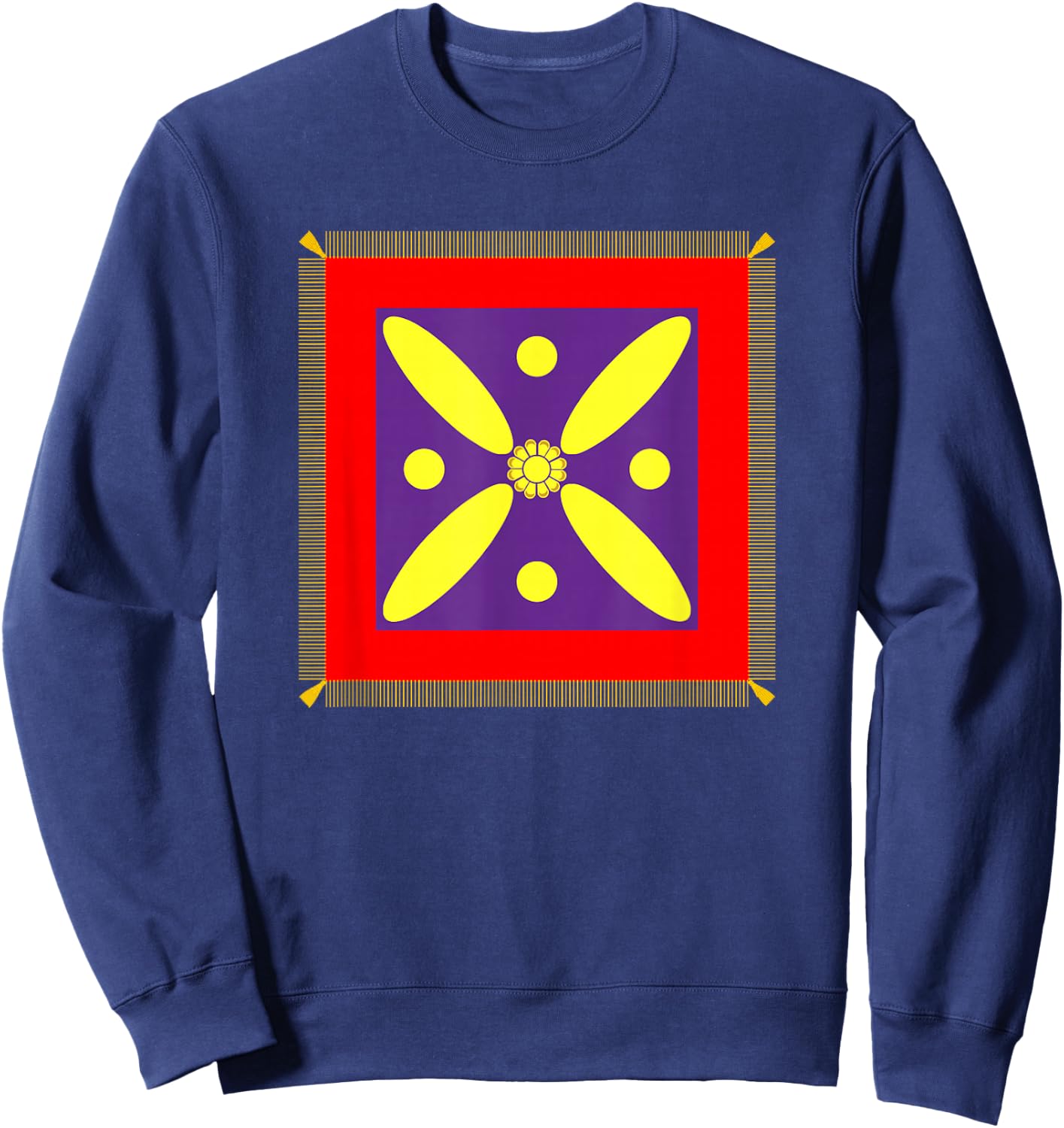 Derafsh Kaviani Lotus Flower Iranian History Flag Badge , black Sweatshirt - Sweatshirt | Navy