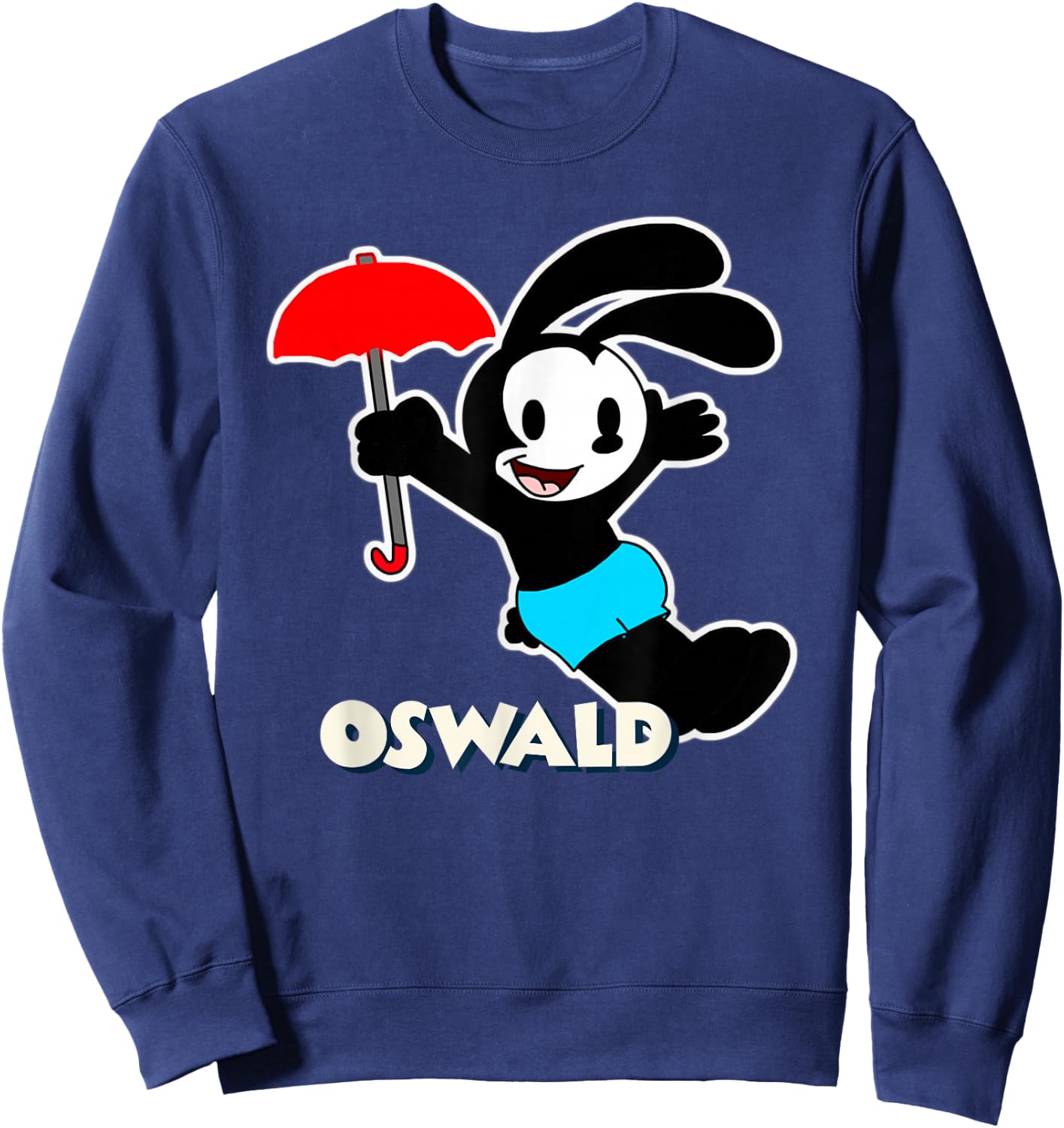 Oswald Rabbit Umbrella Flying Vintage Cartoon 1927 Sweatshirt - Sweatshirt | Navy