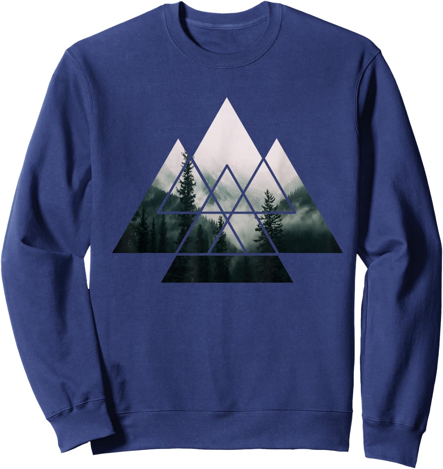 Wald Natur Quadrat Minimalismus Klimaschutz Mountain Environment Tree Sweatshirt - Sweatshirt | Navy