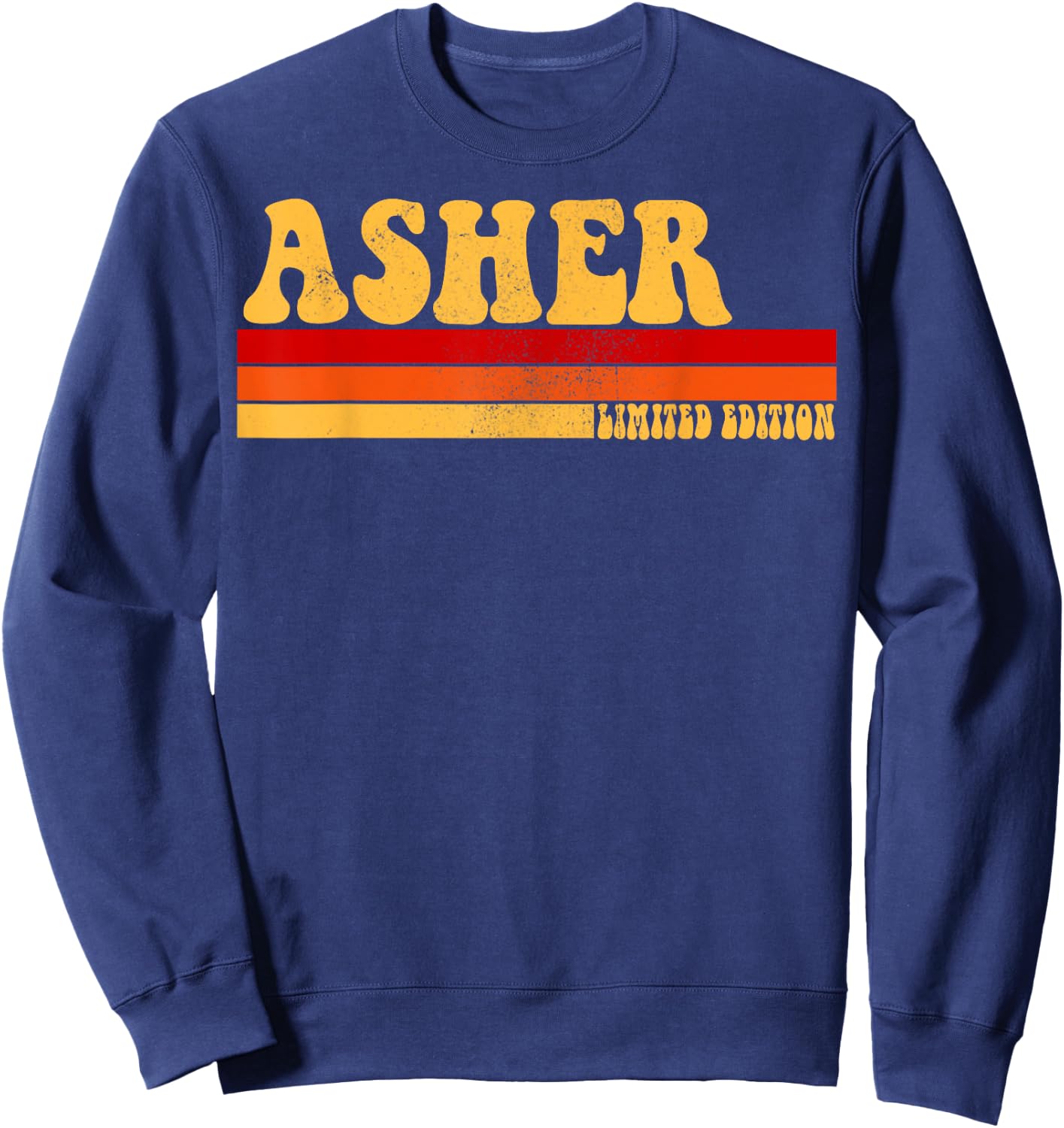 ASHER Name Personalized Idea Men Retro Vintage ASHER Sweatshirt - Sweatshirt | Navy