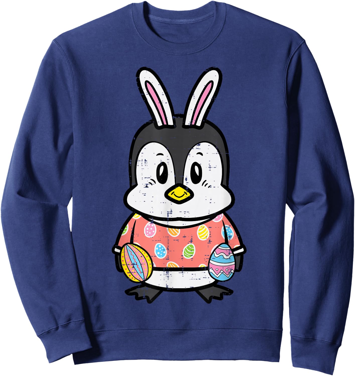 Easter Penguin Bunny Rabbit Spring Men Women Kids Teen Youth Sweatshirt - Sweatshirt | Navy