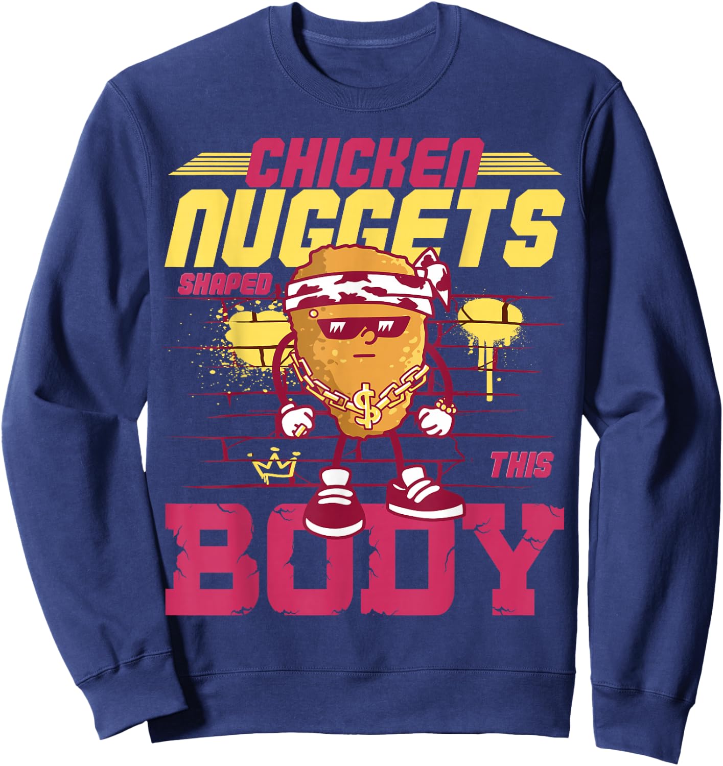 Chicken Nuggets Shaped This Body Sweatshirt - Sweatshirt | Navy