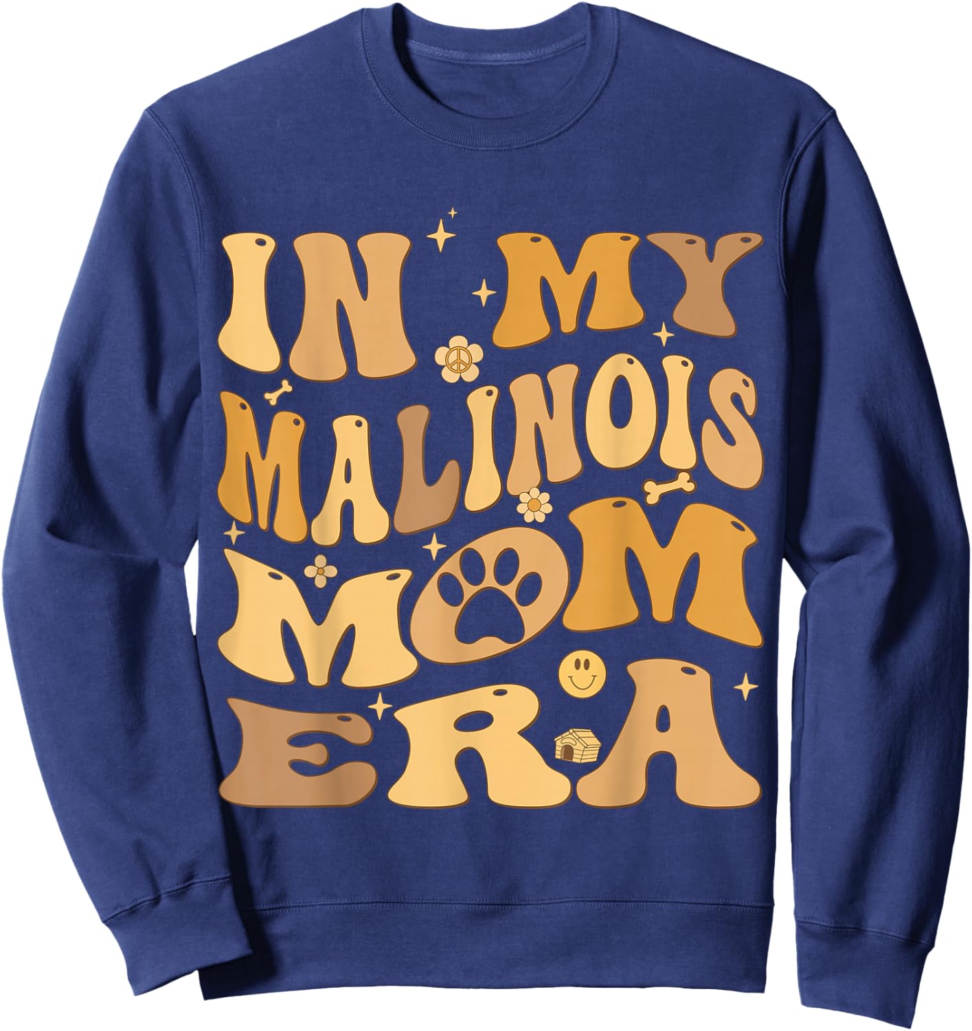 In My Belgian Malinois Mom Era Groovy Maligator Dog Owner Sweatshirt - Sweatshirt | Navy