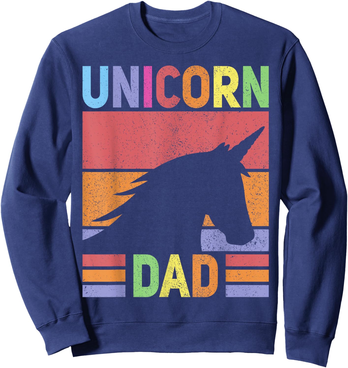 Unicorn Birthday Outfit Dad Unicorn Costume Bday Dad Unicorn Sweatshirt - Sweatshirt | Navy