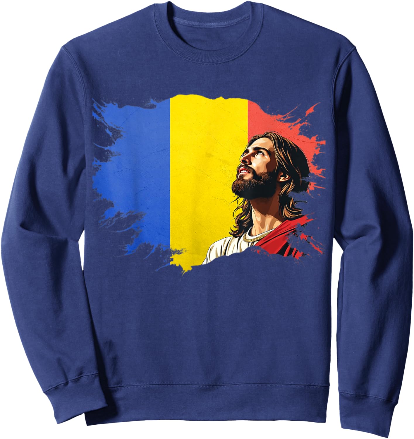 Romanian Heritage Proud Christian Sweatshirt - Sweatshirt | Navy