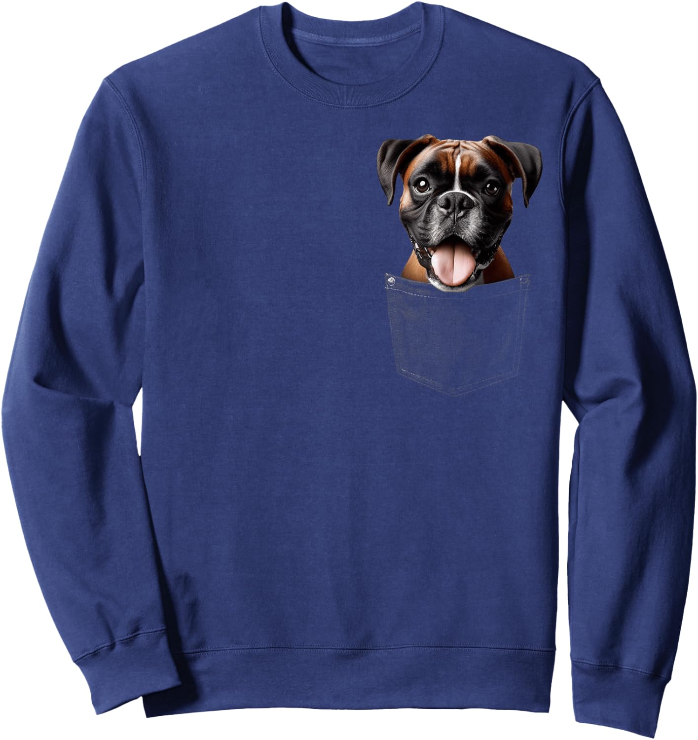 Pocket Boxer Cute Dog Lover Owner Gift Sweatshirt - Sweatshirt | Navy