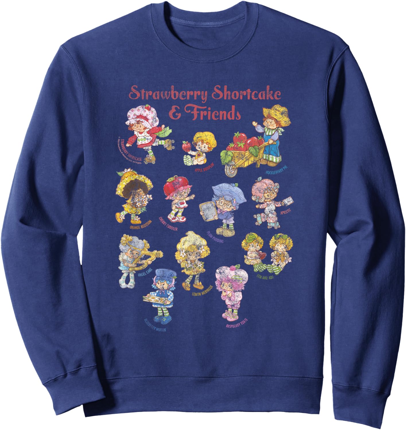 Strawberry Shortcake & Friends Vintage Character Sketchbook Sweatshirt - Sweatshirt | Navy