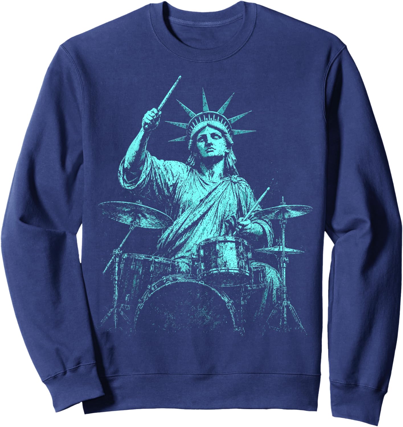 4th of July Statue of Liberty Drummer 1776 2026 Sweatshirt - Sweatshirt | Navy