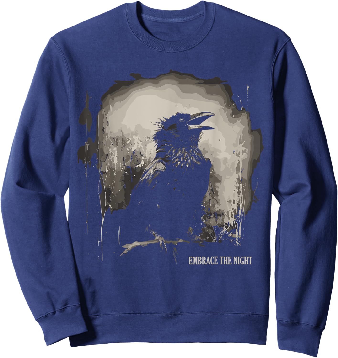 Embrace the Night - Mystic Raven Gothic Witchcraft Crow Sweatshirt - Sweatshirt | Navy