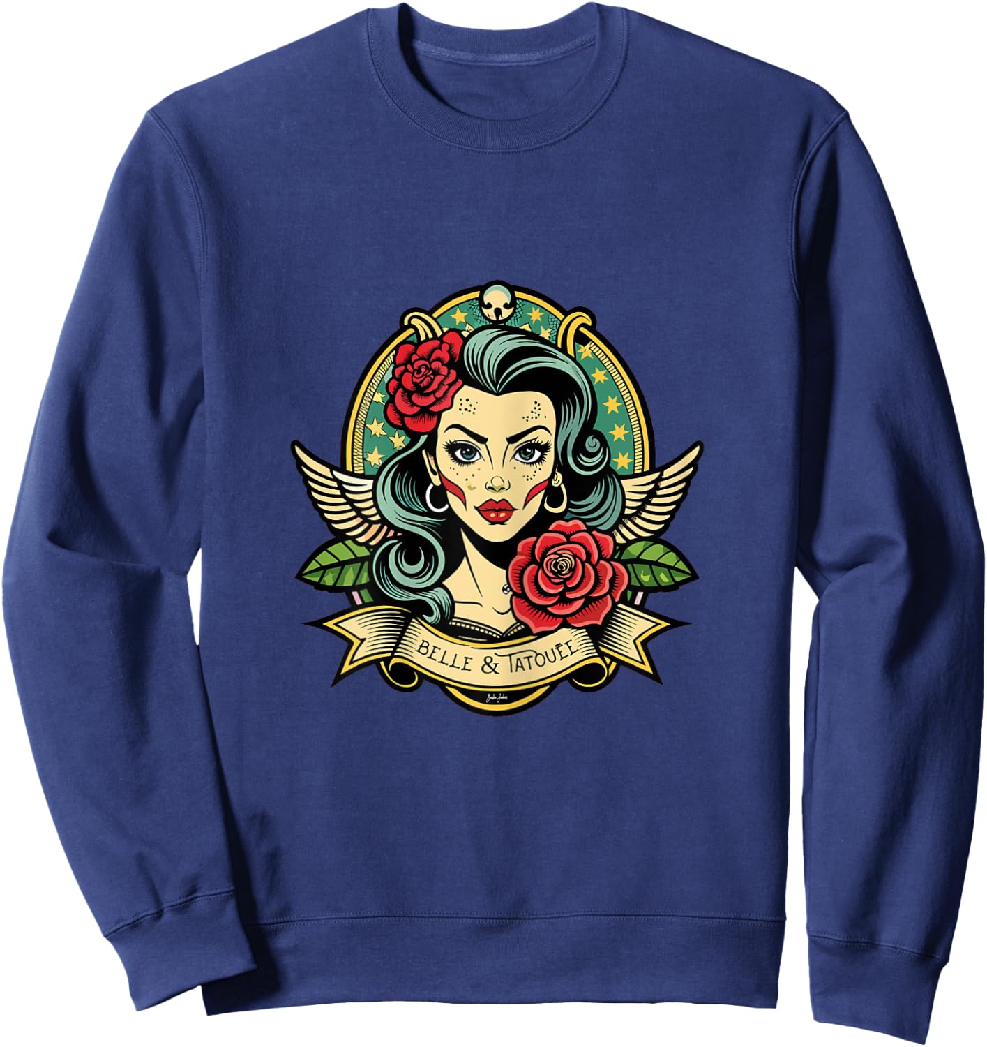 Beautiful & Tattoo Tattoo Gift Sweatshirt - Sweatshirt | Navy