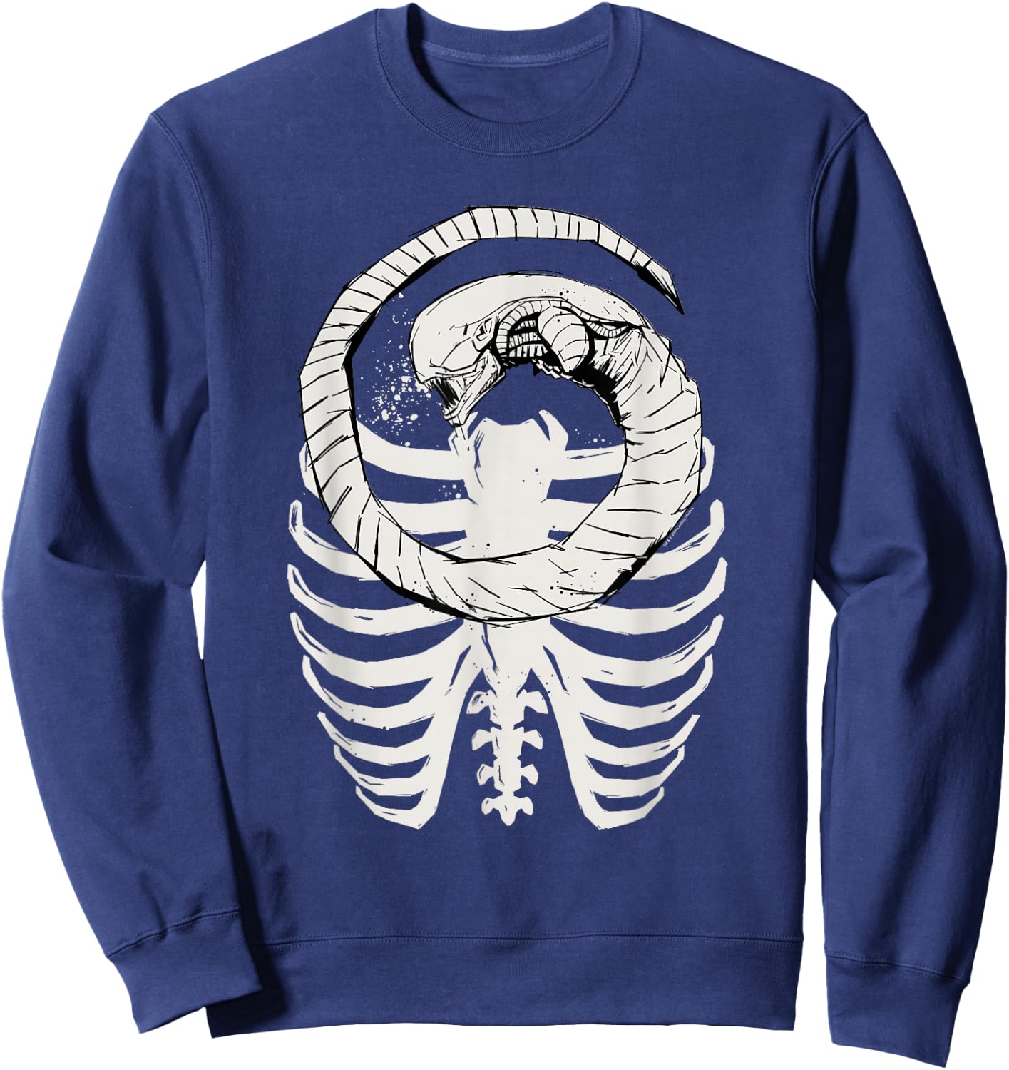 Alien: Romulus Xenomorph Chestburster in Ribcage Art , Black, S Sweatshirt - Sweatshirt | Navy