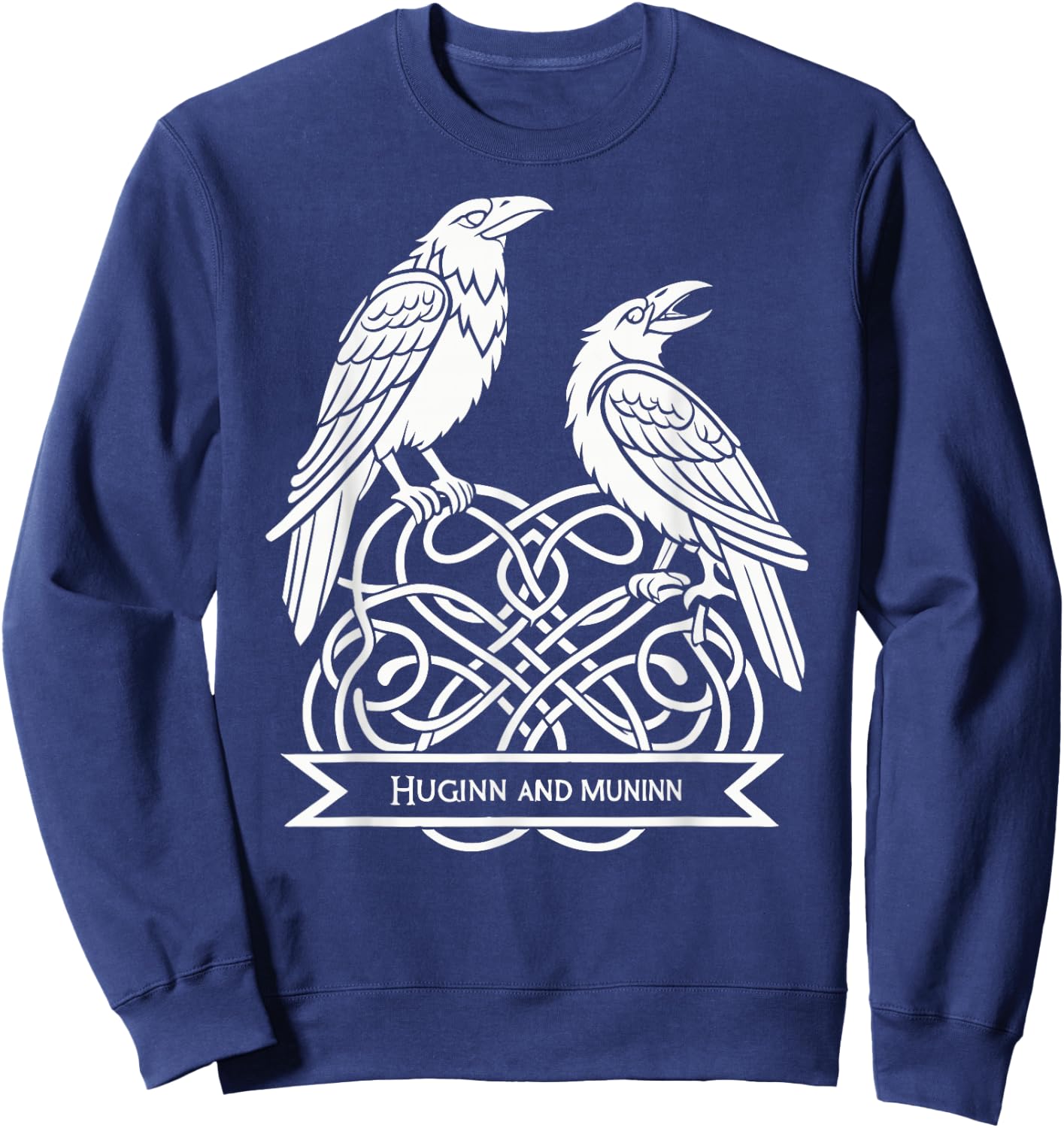 Huginn & Muninn Viking Raven – Celtic Norse Mythology Sweatshirt - Sweatshirt | Navy