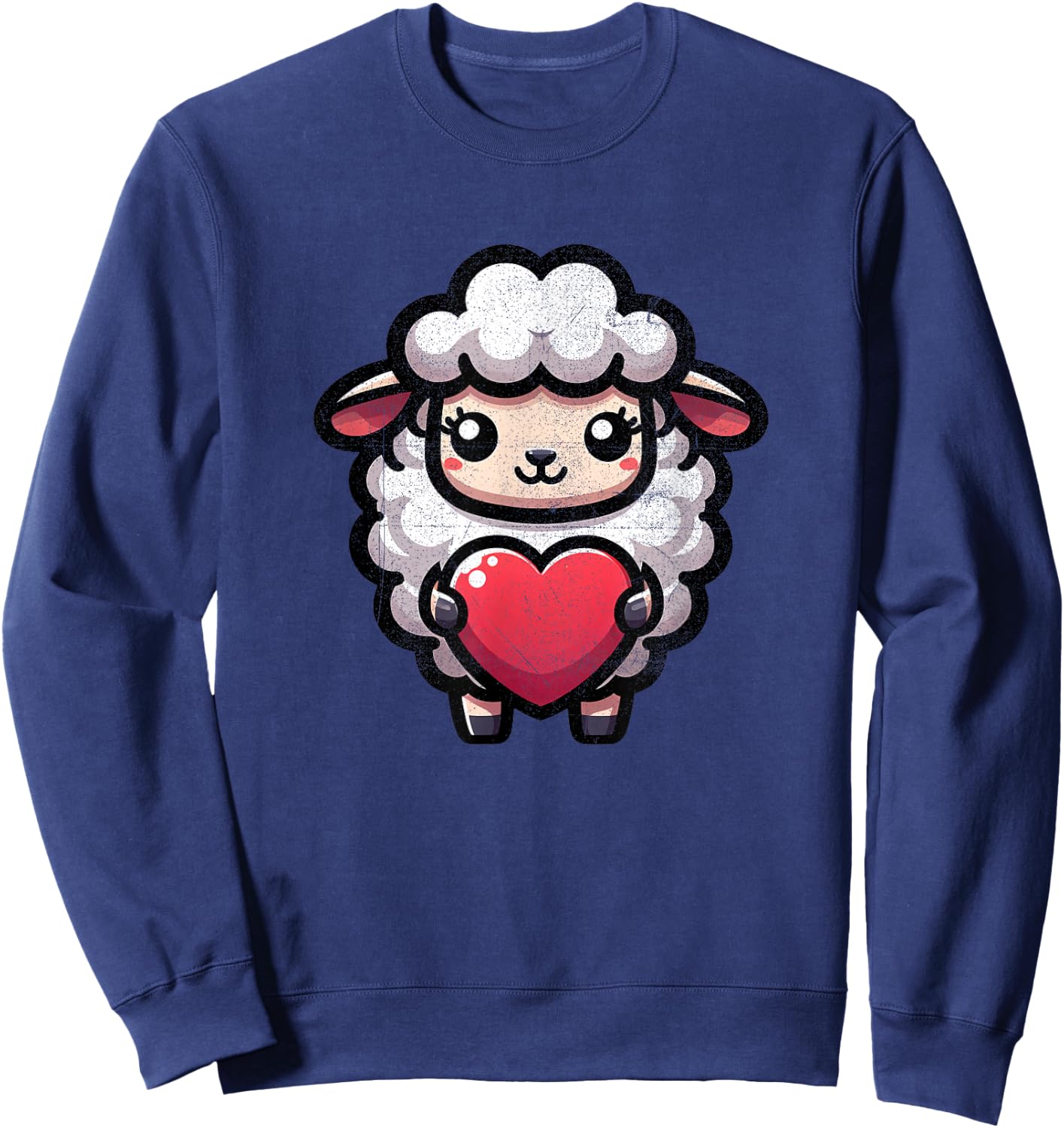 Sheep Lamb Valentines Heart Lover Funny Boys Girls Kids Sweatshirt - Sweatshirt | Navy