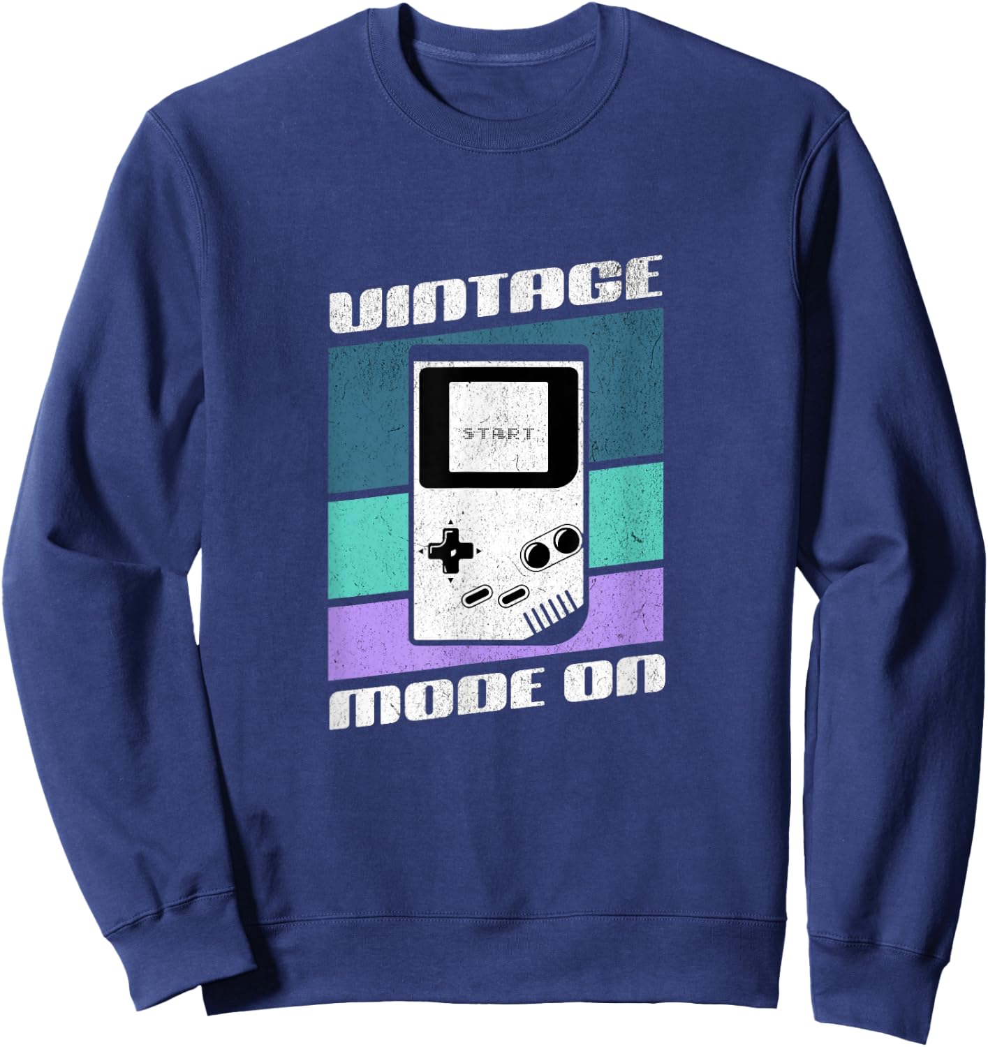 Vintage Mode on Gaming Retro Oldschool Game Boy 80s 90s , black Sweatshirt - Sweatshirt | Navy