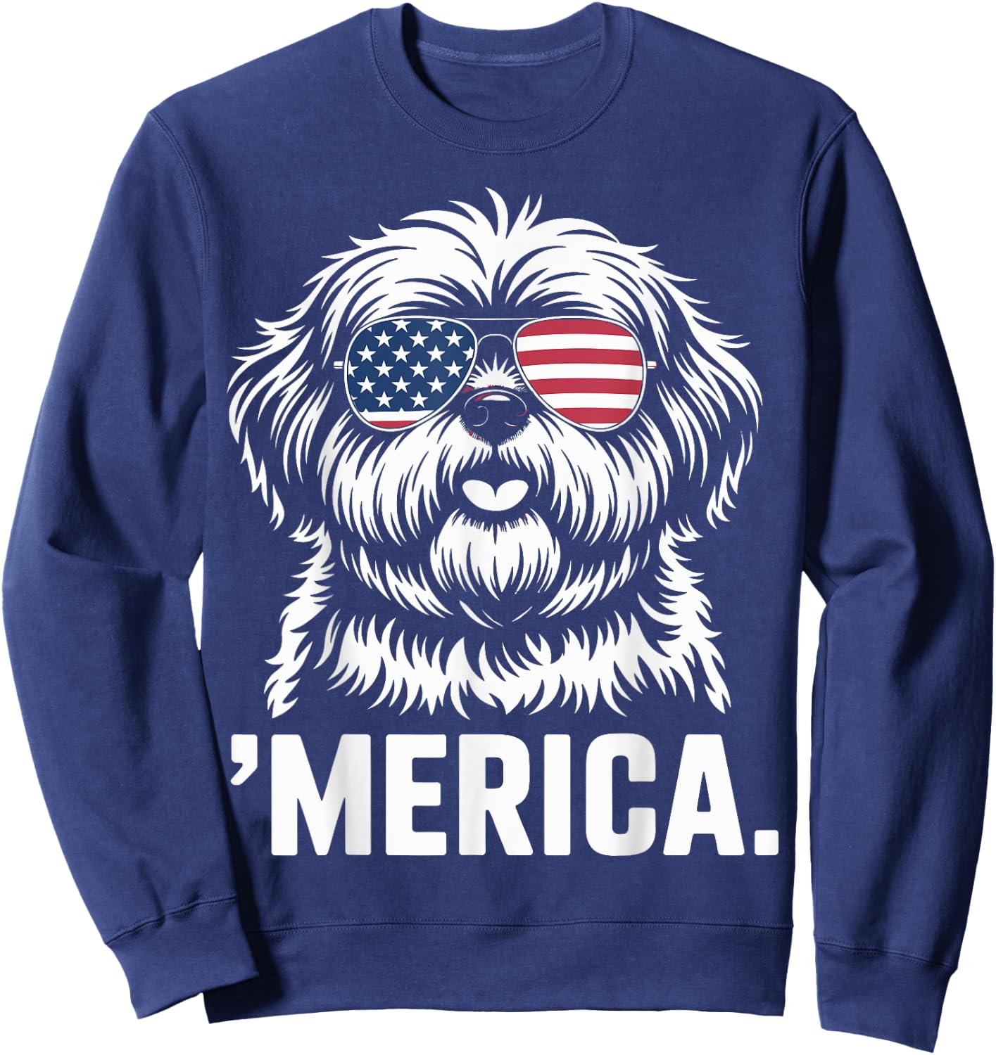 Shih Tzu 4th of July ‘Merica Patriotic Sweatshirt - Sweatshirt | Navy
