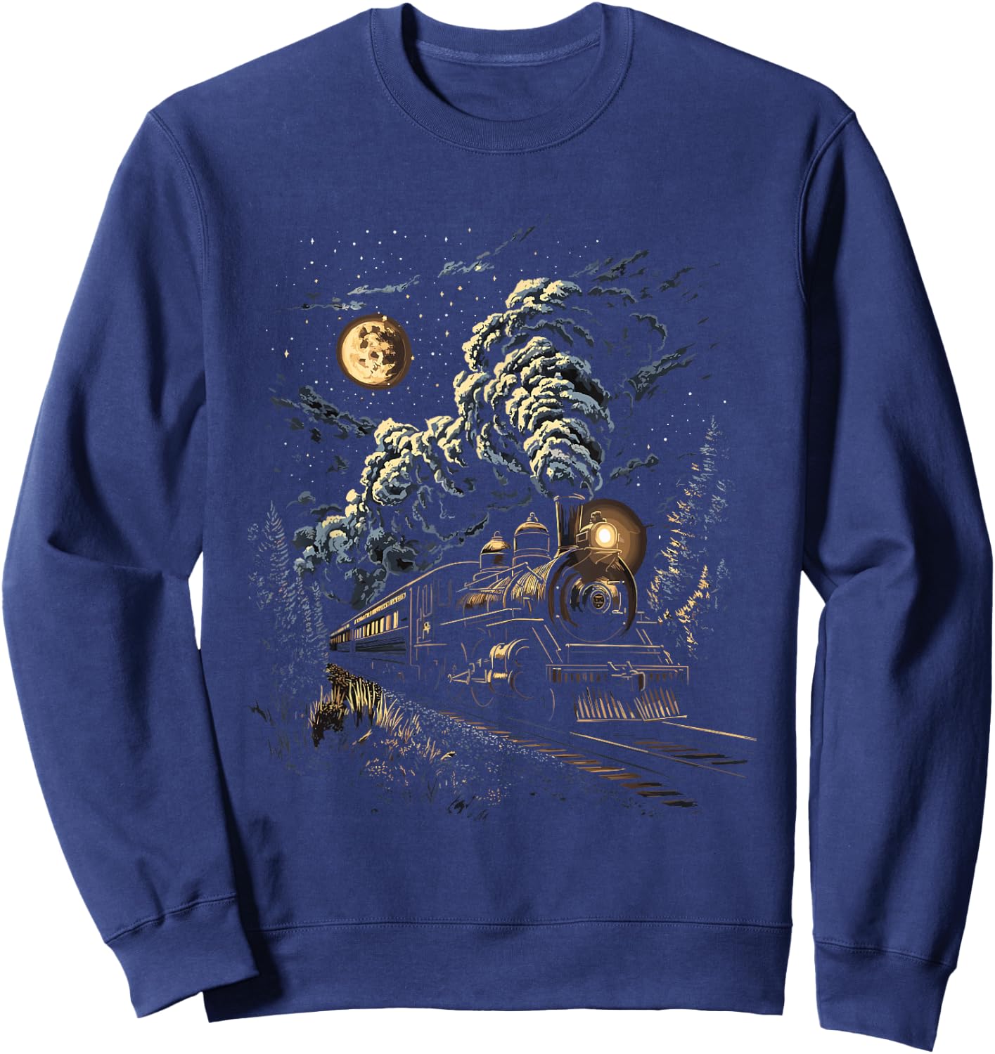 Cute Train Art youth Train Collector Railroad Lover Sweatshirt - Sweatshirt | Navy