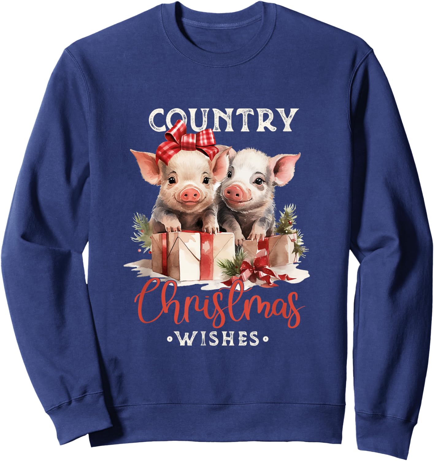 Christmas Pig Merry Pigmas Pig Lover Sweatshirt - Sweatshirt | Navy