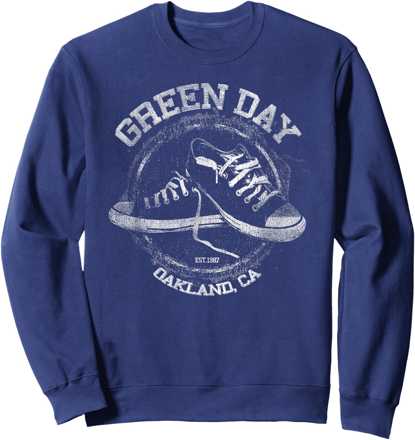 Green Day Men's Black Short Sleeve Small Classic Pull-On Sweatshirt - Sweatshirt | Navy