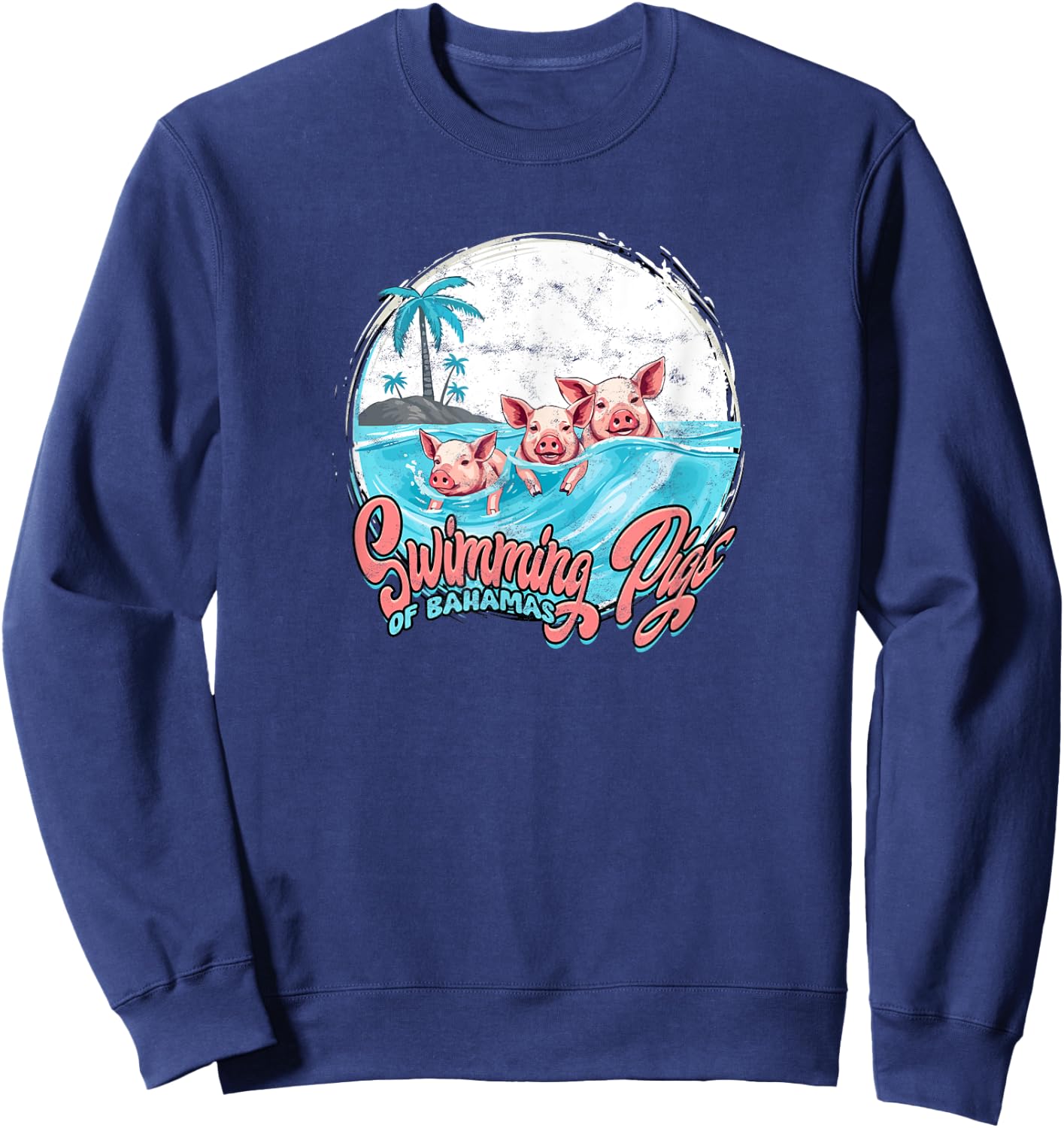 Swimming Pigs Bahamas - Fun Sweatshirt - Sweatshirt | Navy