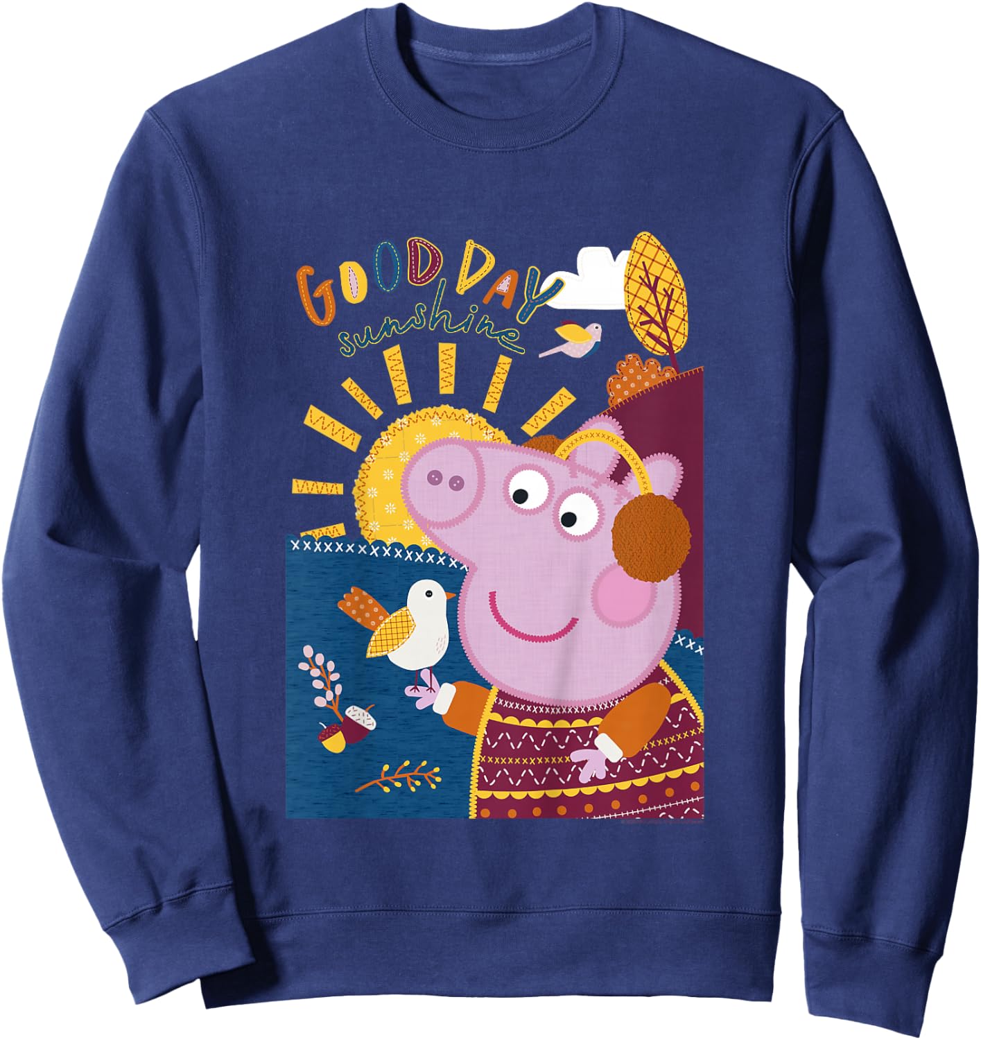 Peppa Pig Good Day Sunshine Colorful Nature Portrait Sweatshirt - Sweatshirt | Navy