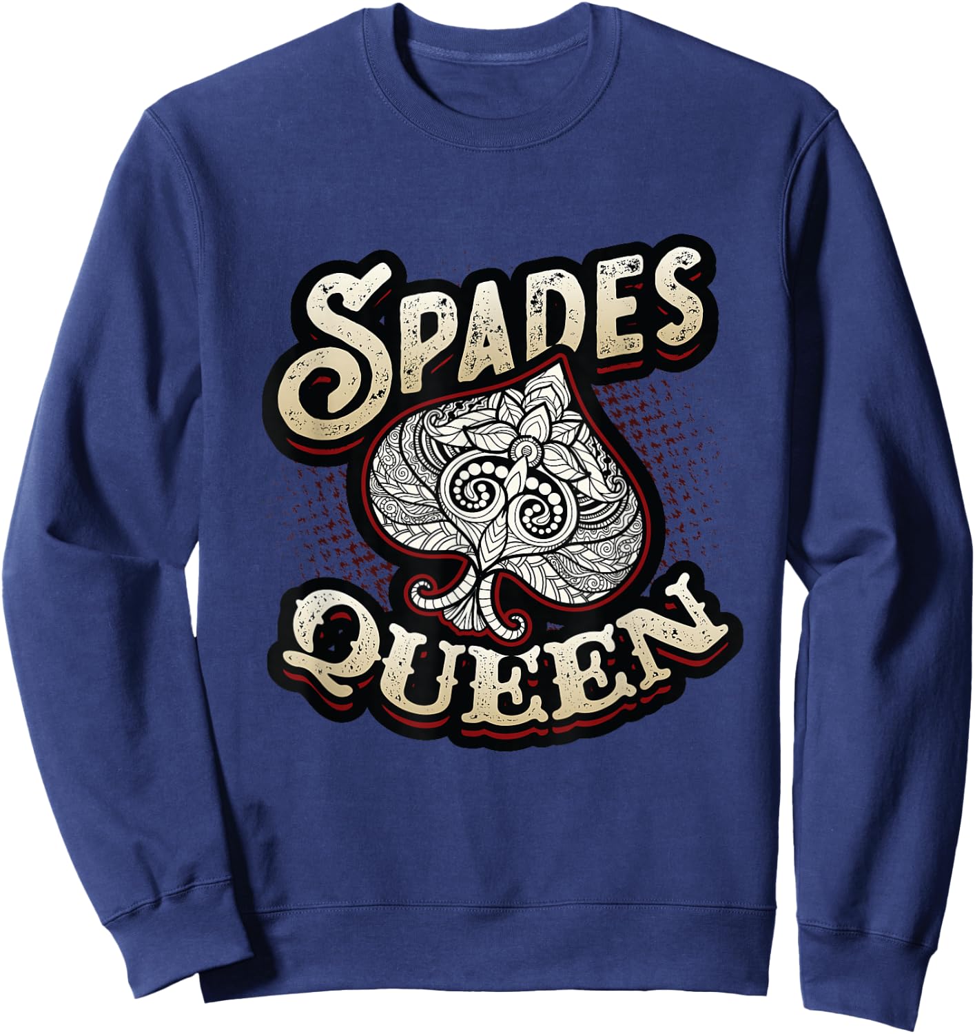 Spades Queen Spades Card Game Sweatshirt - Sweatshirt | Navy