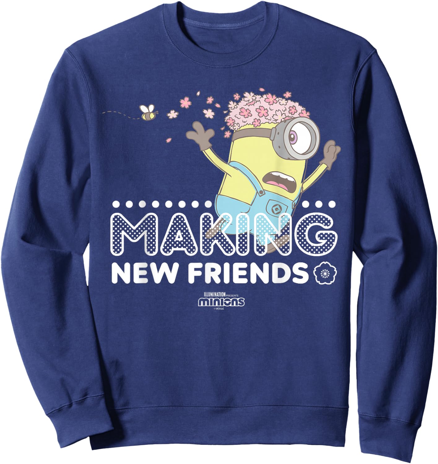 Minions Stuart and Bees Making New Friends Sweatshirt - Sweatshirt | Navy