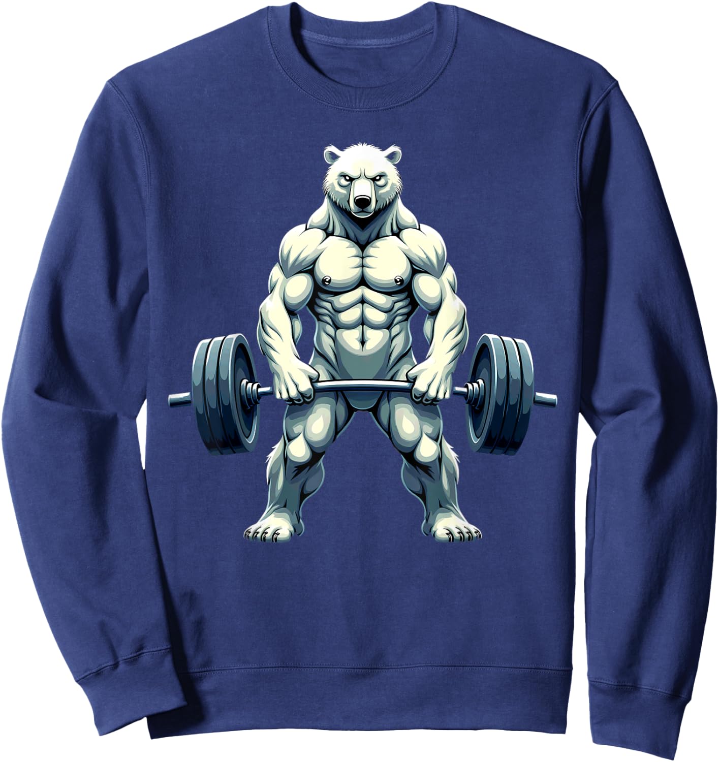 Workout Gym Polar Bear Deadlift Weightlifting Sweatshirt - Sweatshirt | Navy