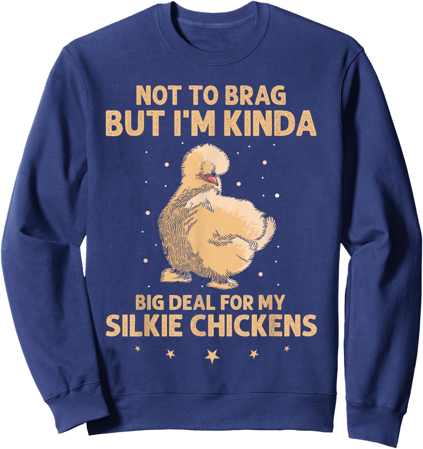 Silkie Chicken Owner Mom Silkie Chicken Stuffed Animal Sweatshirt - Sweatshirt | Navy