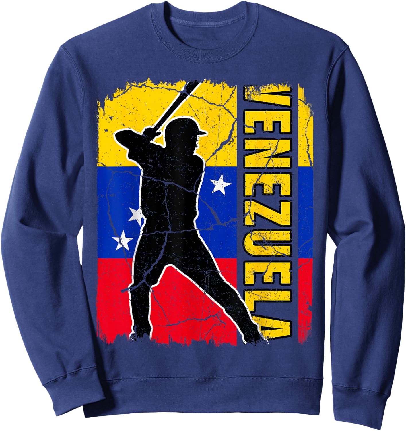 Venezuelan Baseball Player Venezuela Flag Baseball Fans Sweatshirt - Sweatshirt | Navy