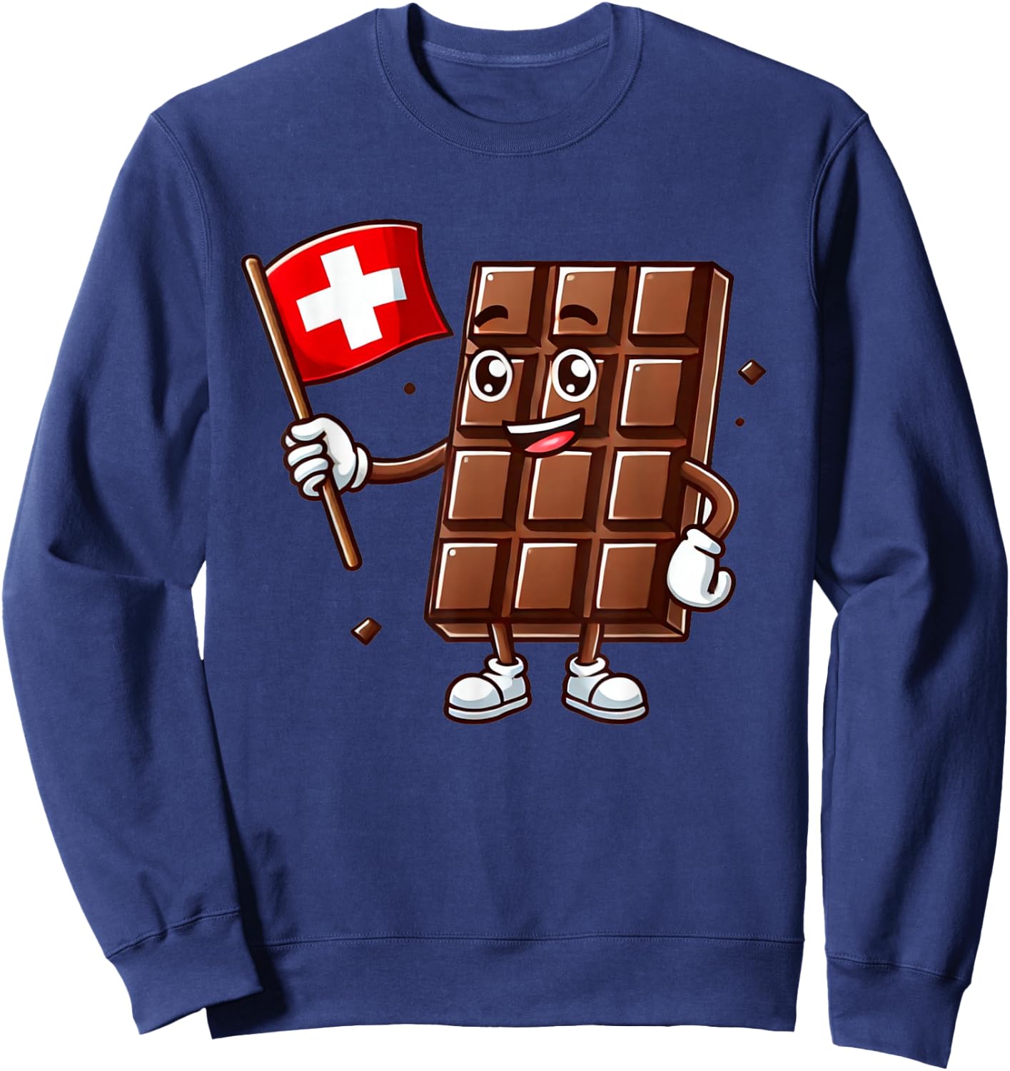 Barre de chocolat mignonne avec drapeau suisse suisse bonbon Sweatshirt - Sweatshirt | Navy