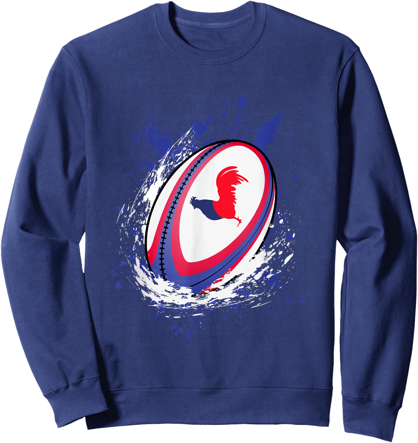 Rugby Shirt Player Child Man Flag Rooster Men Women Sweatshirt - Sweatshirt | Navy