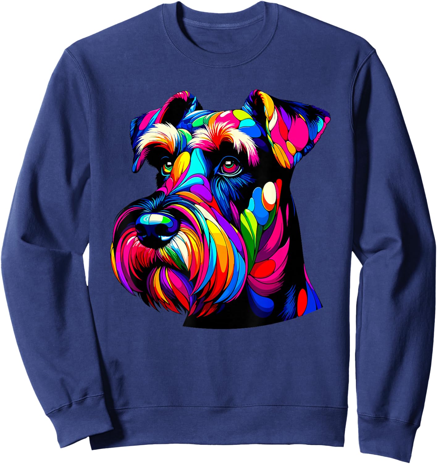 Colorful Pop Art Giant Schnauzer Schnauzers Sweatshirt - Sweatshirt | Navy