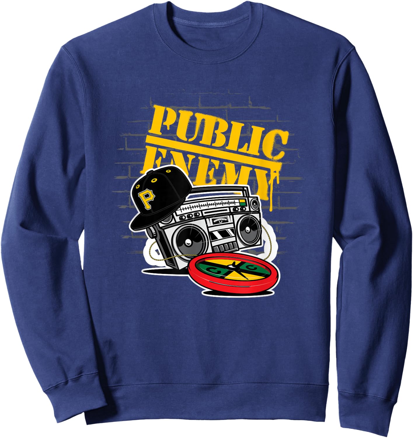 Public Enemy Boom Box | 1990er Vintage Legends Sweatshirt - Sweatshirt | Navy