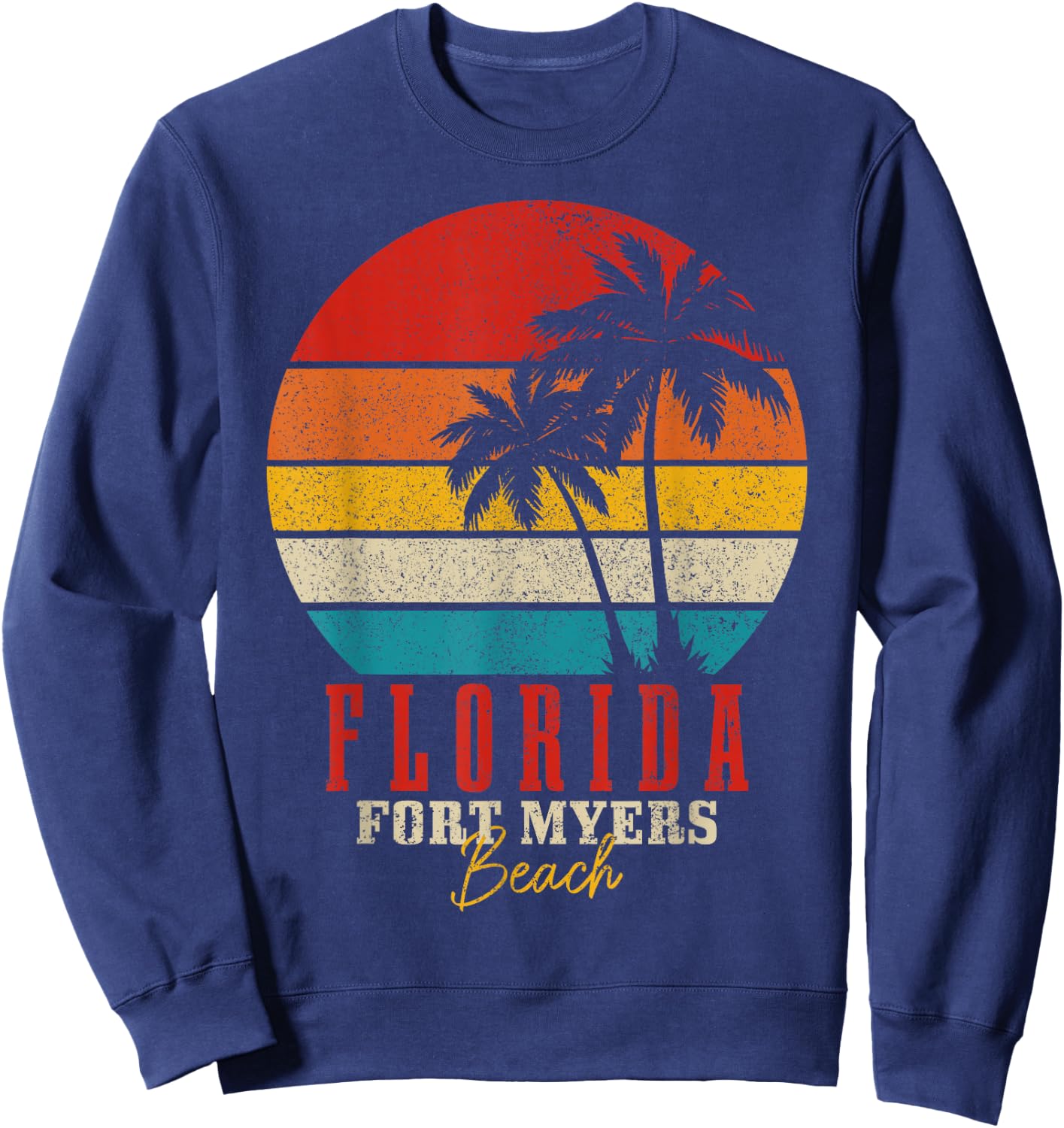 Fort Myers Beach Florida Vintage USA America Souvenir Sweatshirt - Sweatshirt | Navy