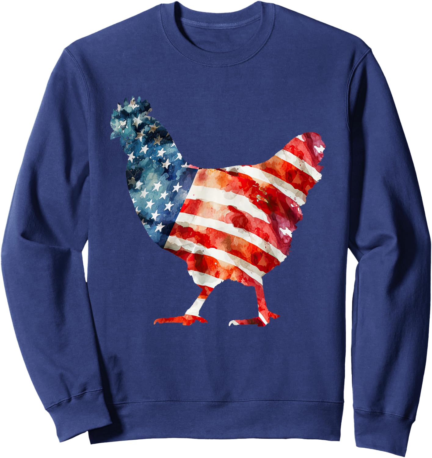 USA Chicken 4th of July Chicken American Flag Kids Men Sweatshirt - Sweatshirt | Navy