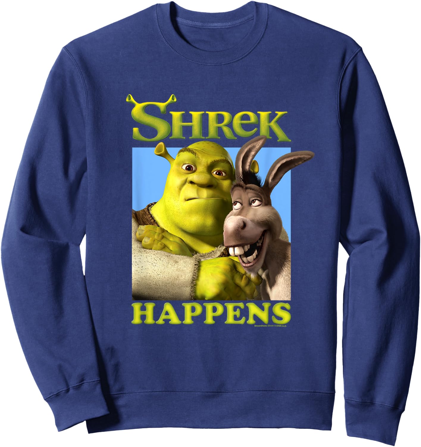 Shrek Happens Donkey Shrek Best Friends Big Chest Poster , black Sweatshirt - Sweatshirt | Navy