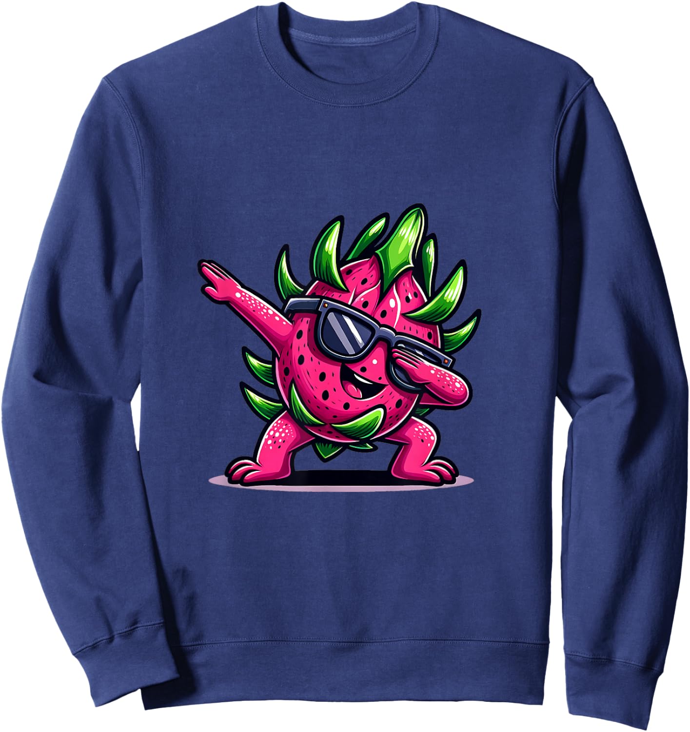 Dab Fruit Dancing Dabbing Dragon Fruit Meme Sweatshirt - Sweatshirt | Navy