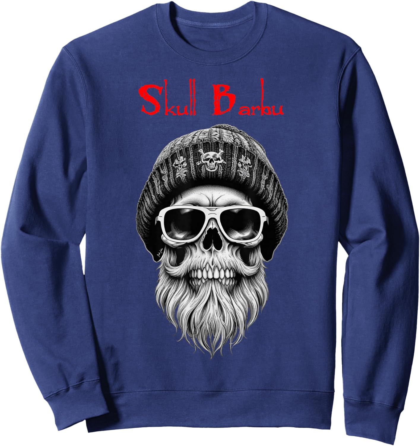 Skull Bearded Beard Skull Gift , Black, S Sweatshirt - Sweatshirt | Navy