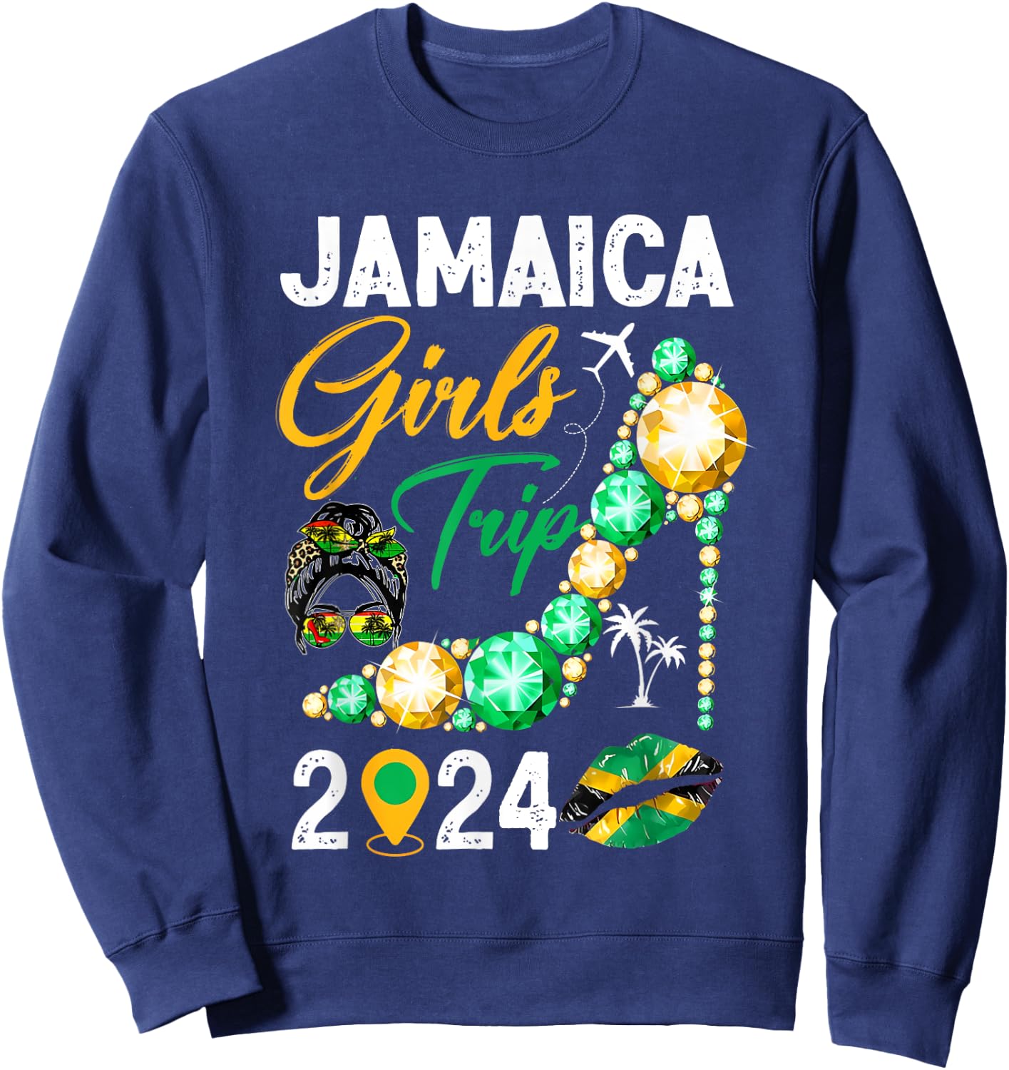 Girls Trip Jamaica 2024 Weekend Summer Vacation Trip Sweatshirt - Sweatshirt | Navy